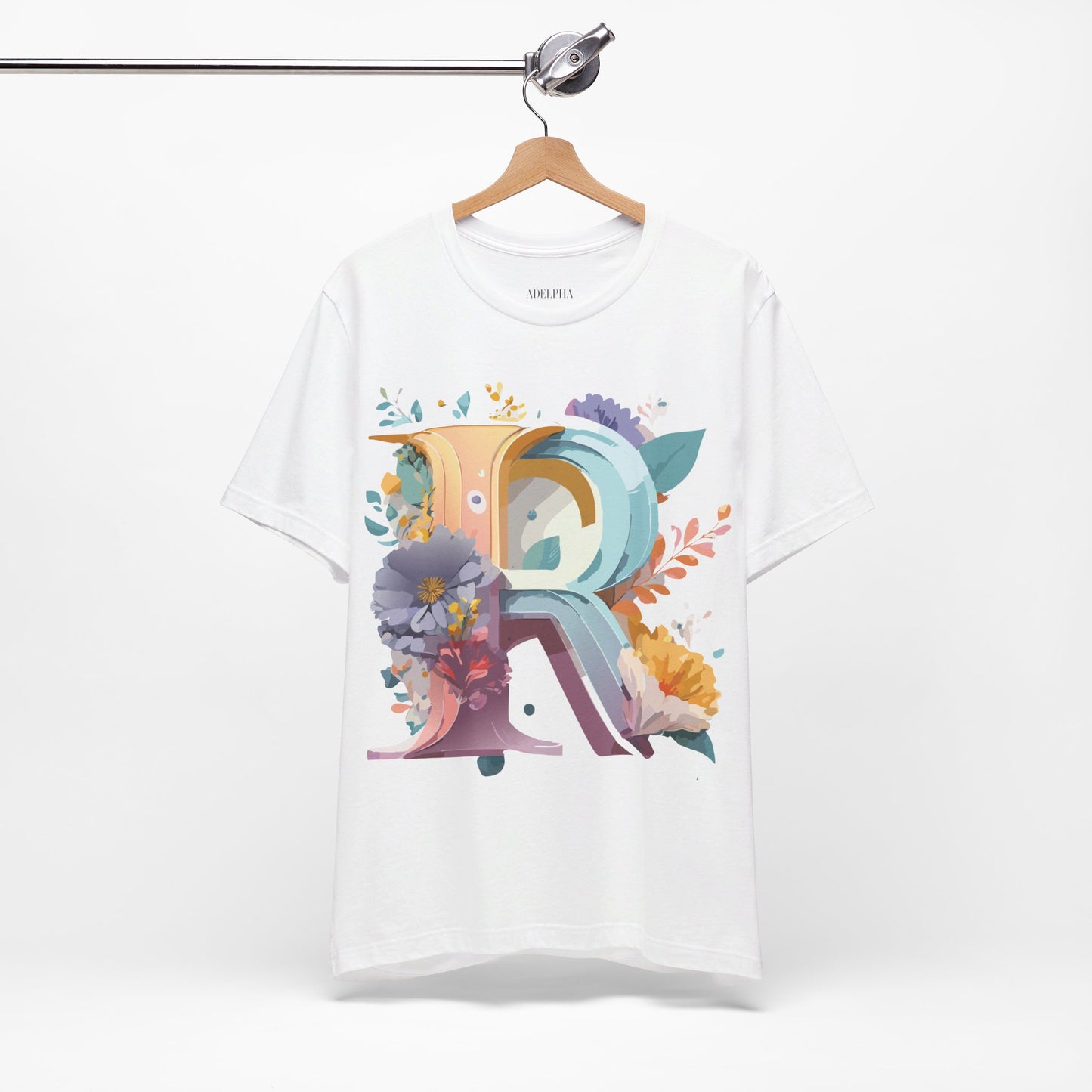 Natural Cotton Tee Shirt - Letters Collection - R Printify