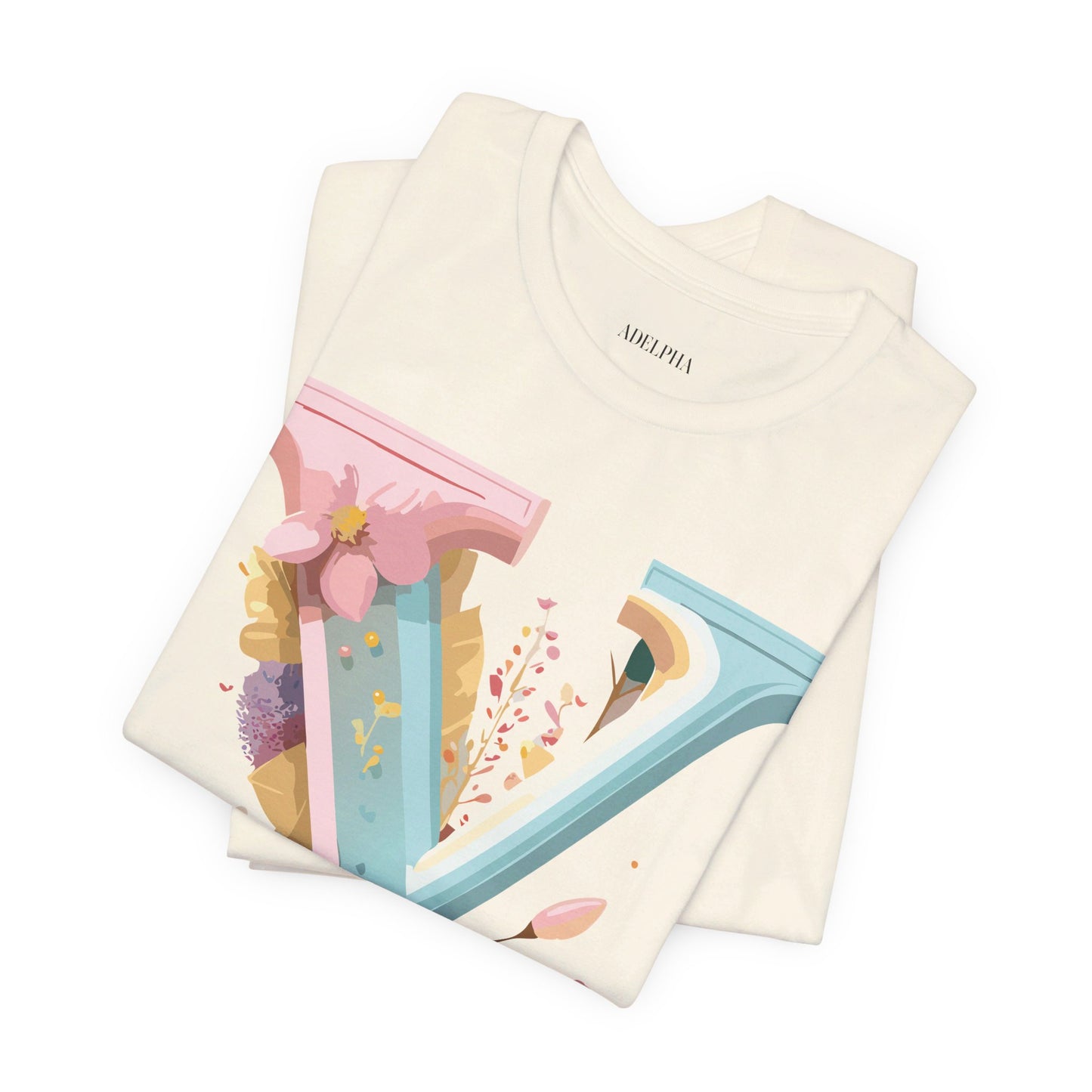 Natural Cotton Tee Shirt - Letters Collection - Y Printify