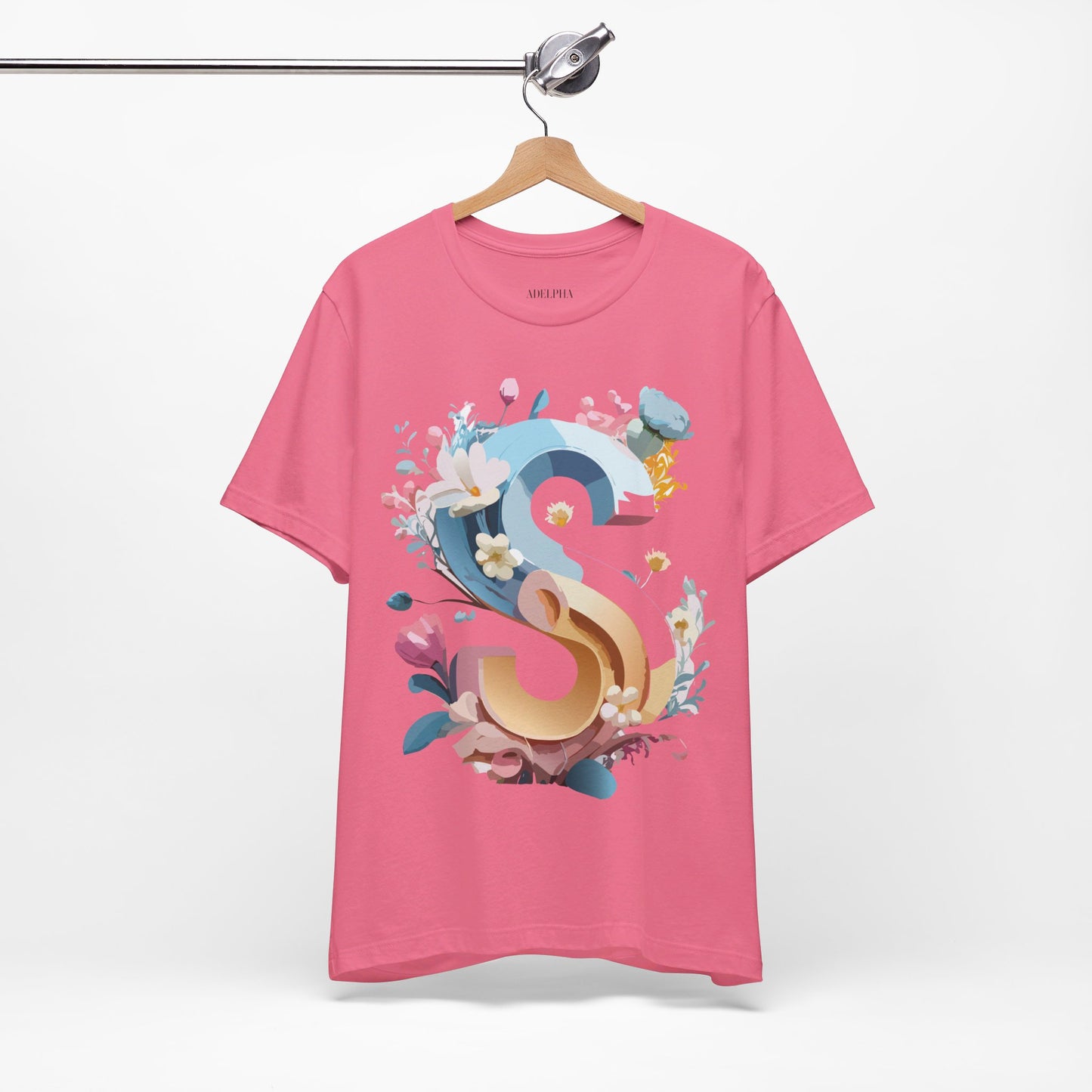 Natural Cotton Tee Shirt - Letters Collection - S Printify