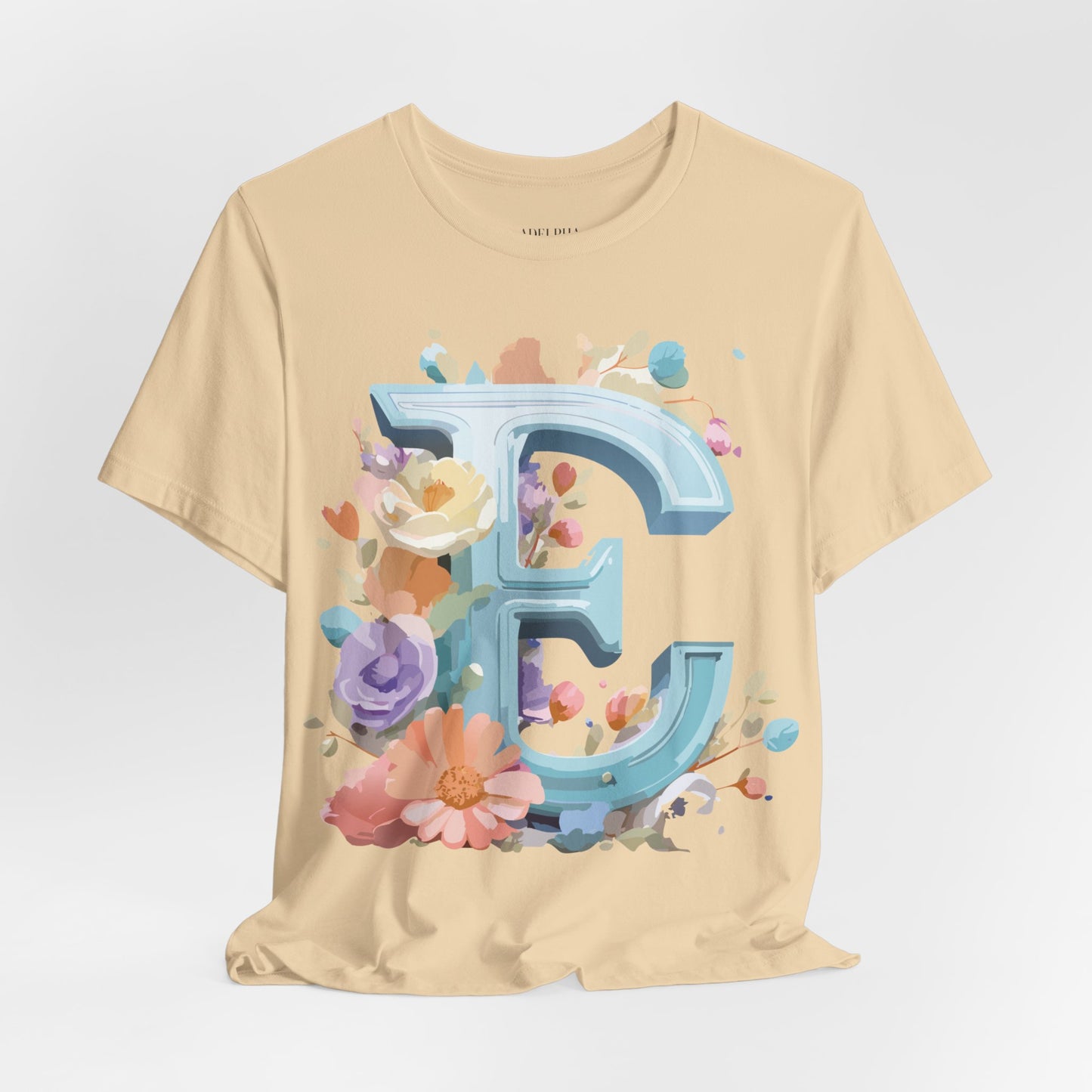 Natural Cotton Tee Shirt - Letters Collection - E Printify