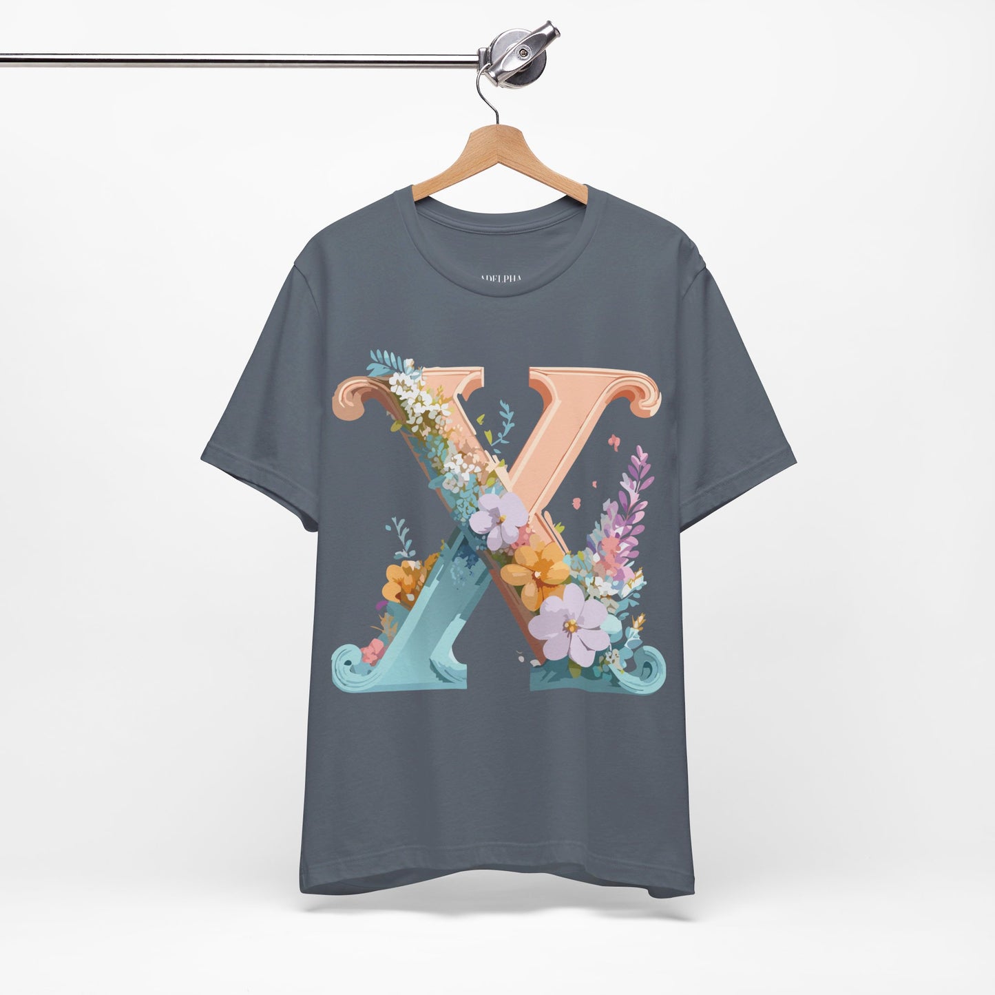 Natural Cotton Tee Shirt - Letters Collection - X Printify