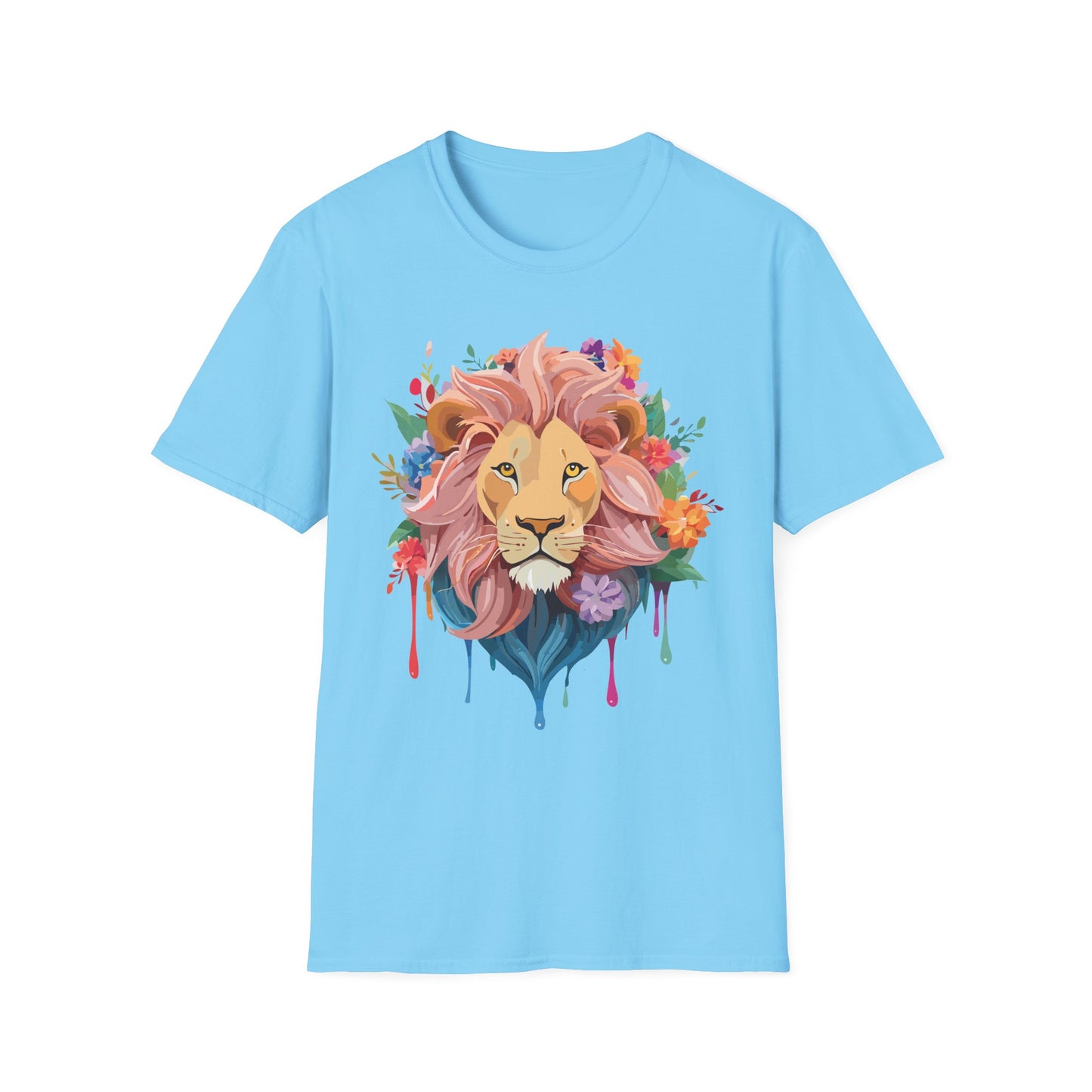 Lion Shirt, Shirt with Lion, Floral Lion Tee, Shirt with Animals