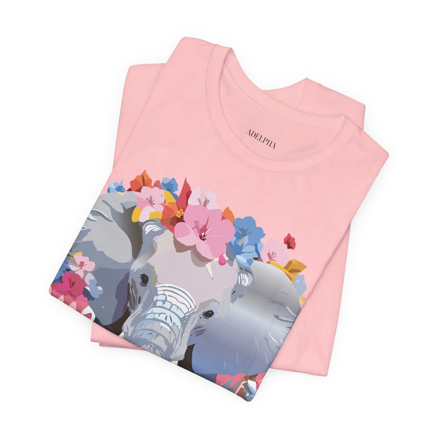 Natural Cotton Tee Shirt with Elephant Printify