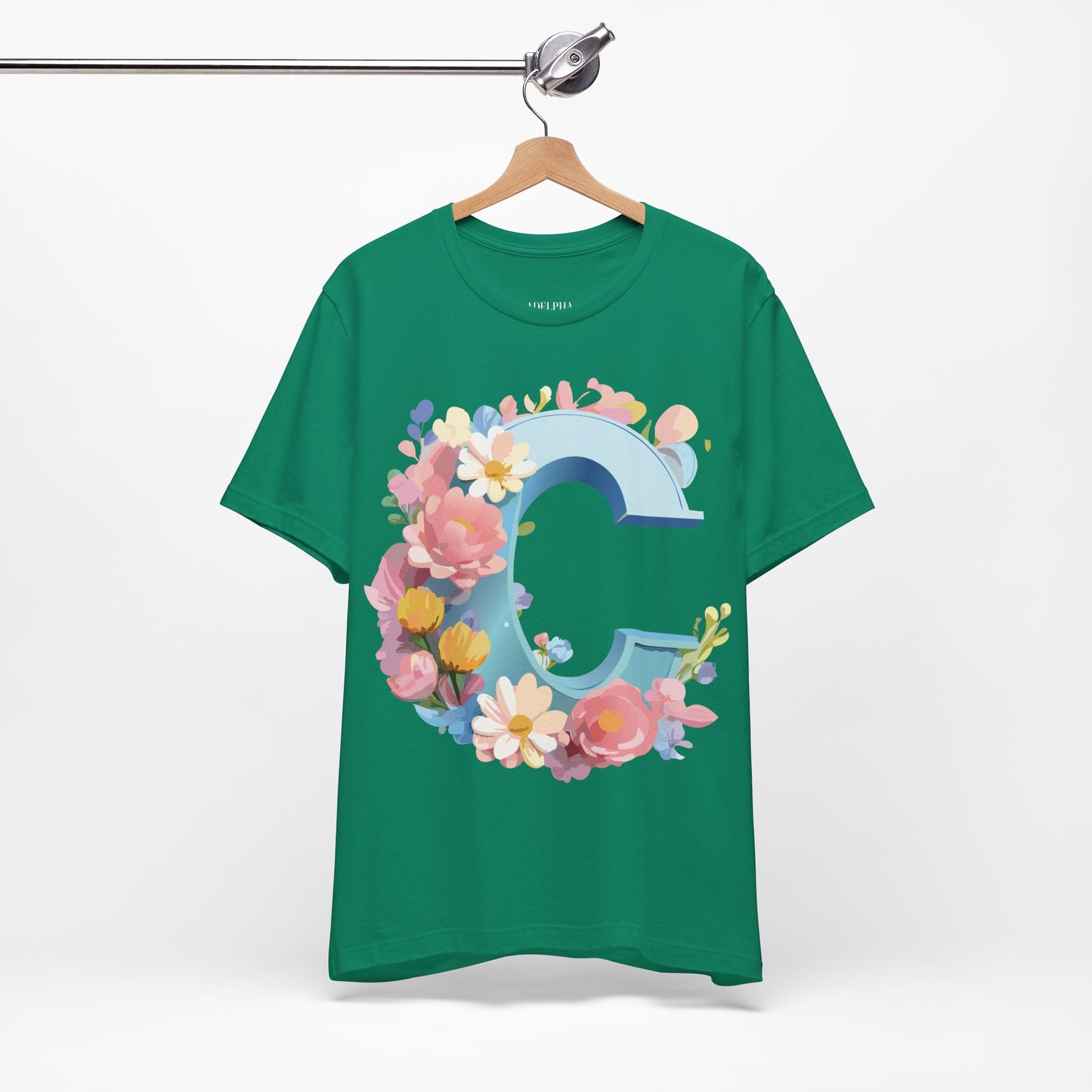 Natural Cotton Tee Shirt - Letters Collection - C Printify