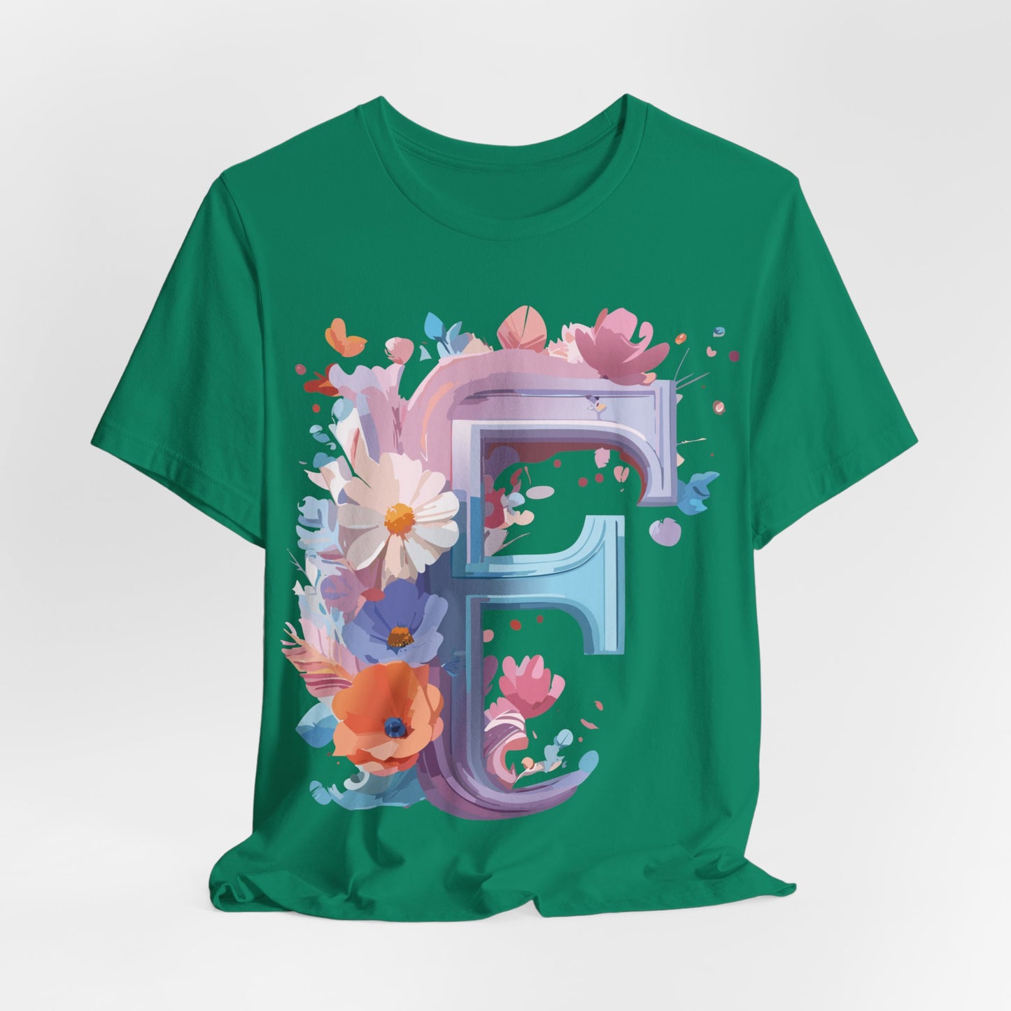 Natural Cotton Tee Shirt - Letters Collection - F Printify