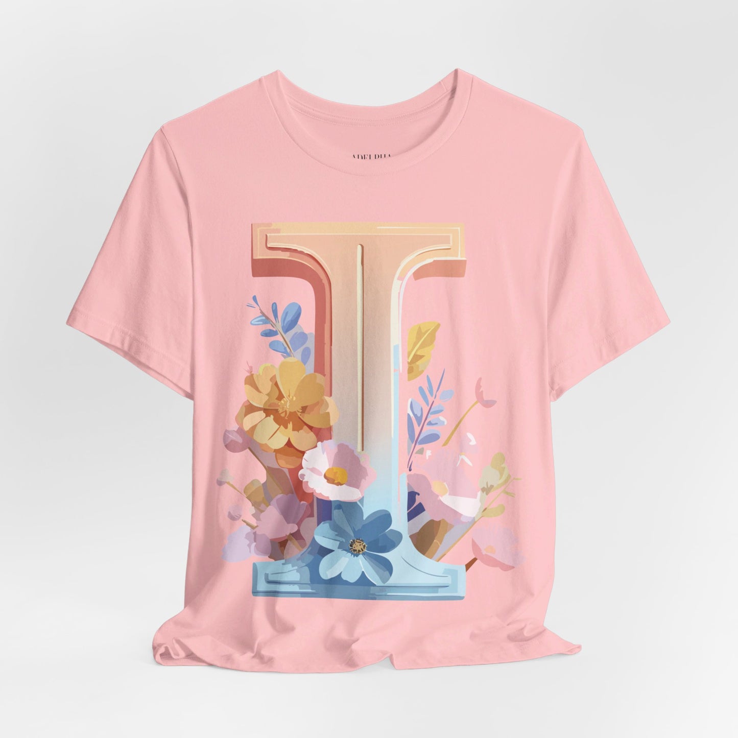 Natural Cotton Tee Shirt - Letters Collection - I Printify