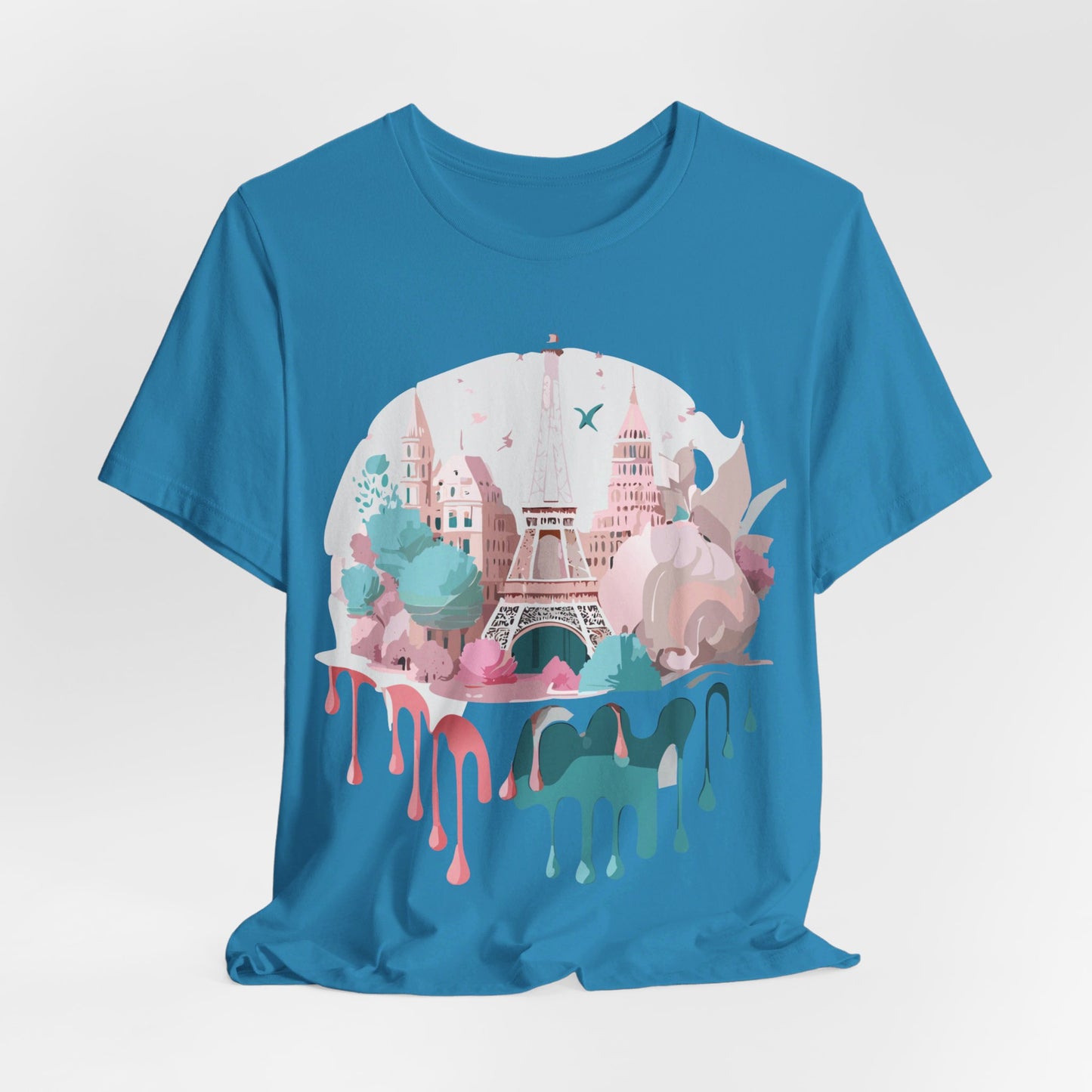 Natural Cotton Tee Shirt - Beautiful Places Collection - Paris Printify
