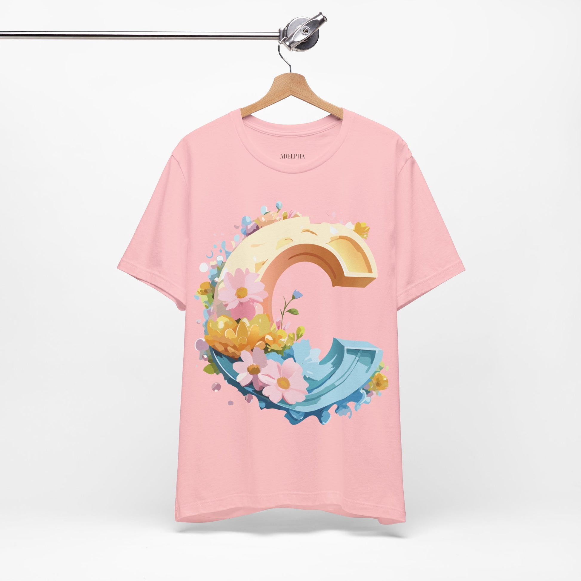 Natural Cotton Tee Shirt - Letters Collection - C Printify