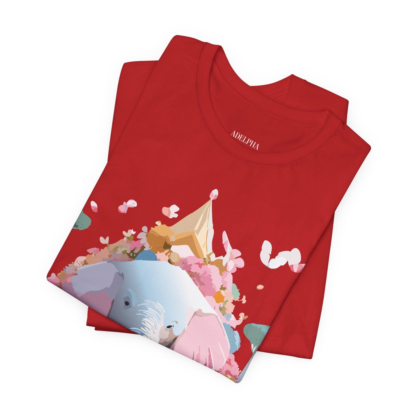Natural Cotton Tee Shirt with Elephant Printify