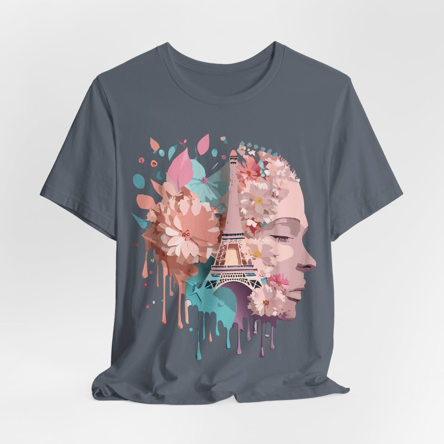 Natural Cotton Tee Shirt - Beautiful Places Collection - Paris Printify