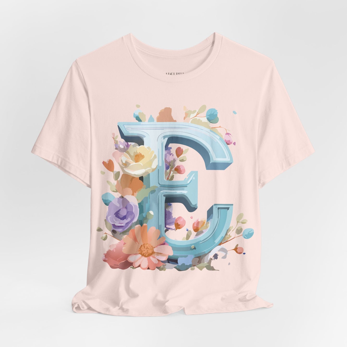 Natural Cotton Tee Shirt - Letters Collection - E Printify