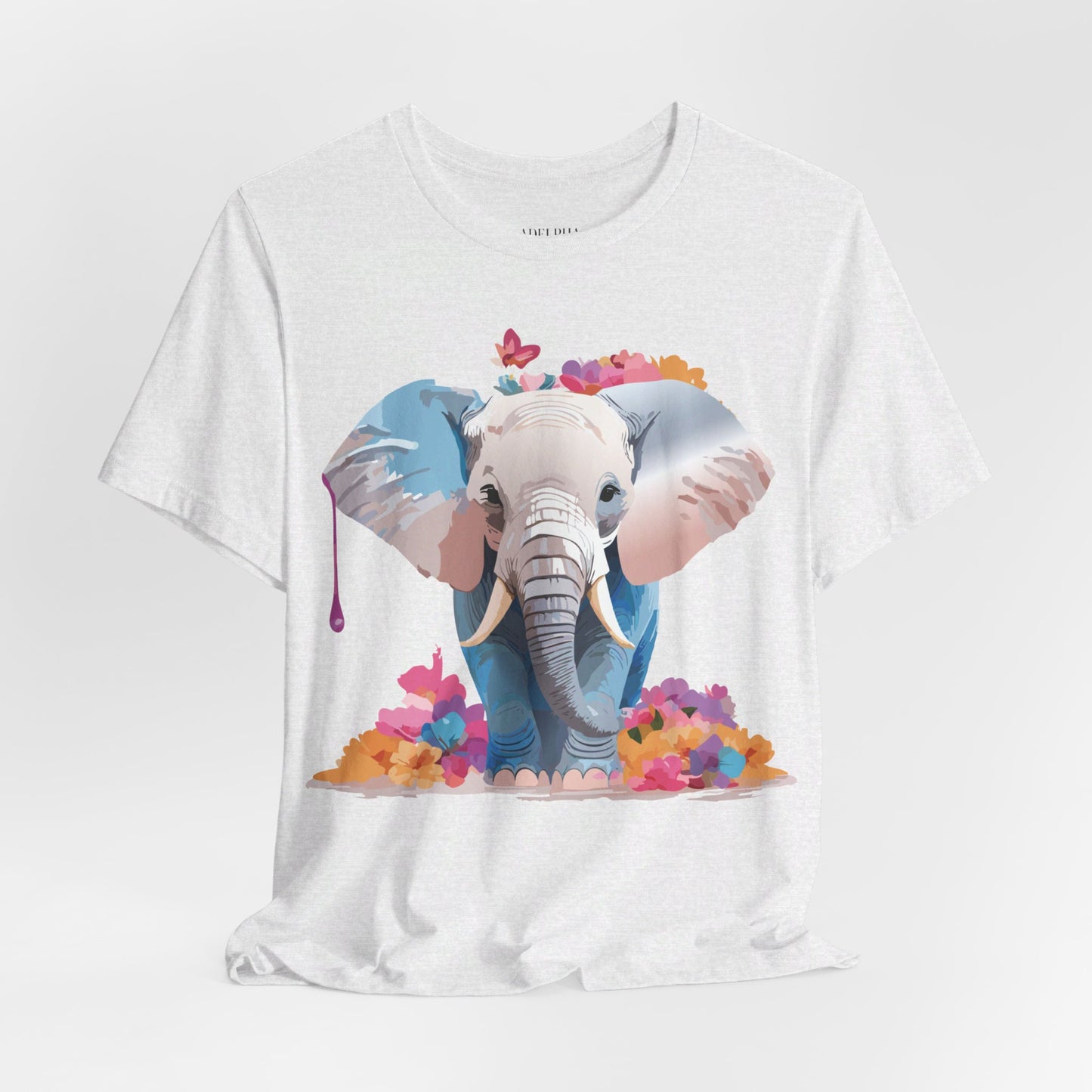 Natural Cotton Tee Shirt with Elephant Printify