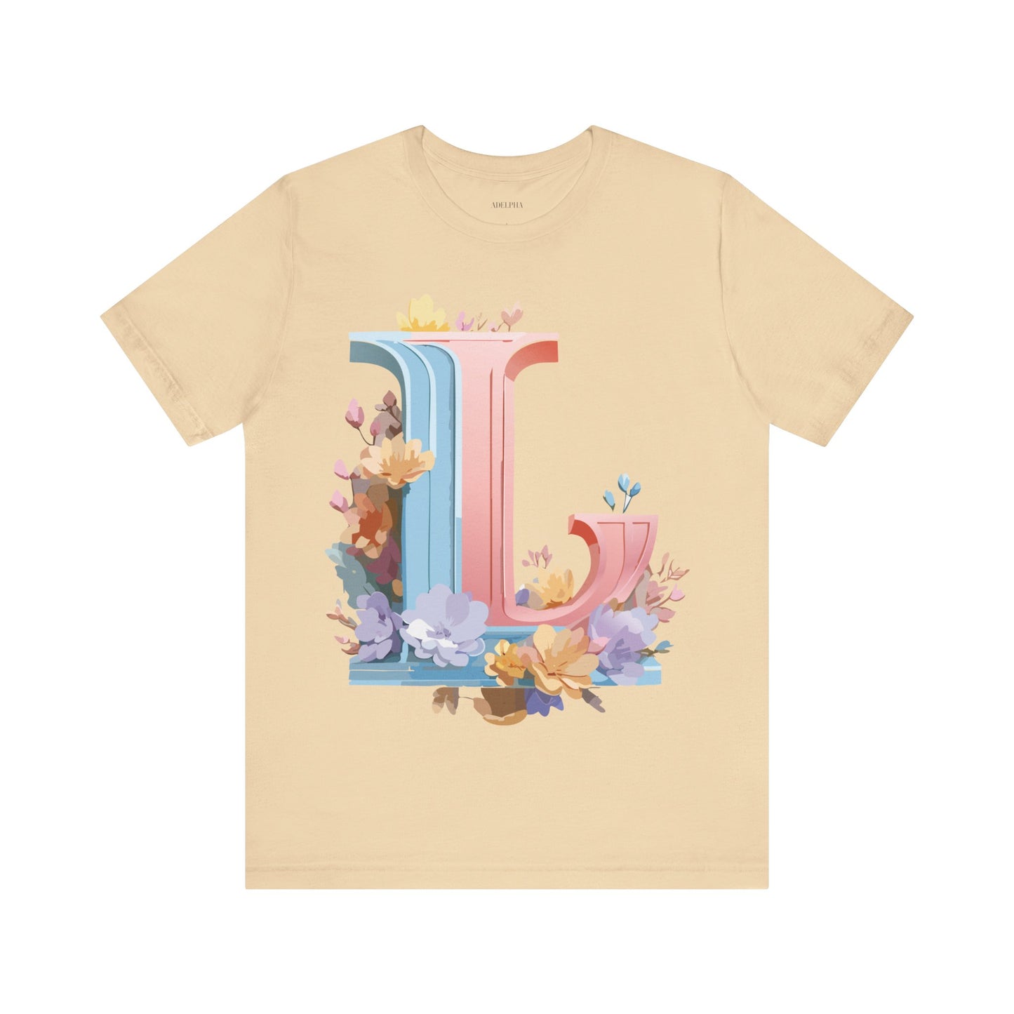 Natural Cotton Tee Shirt - Letters Collection - L Printify