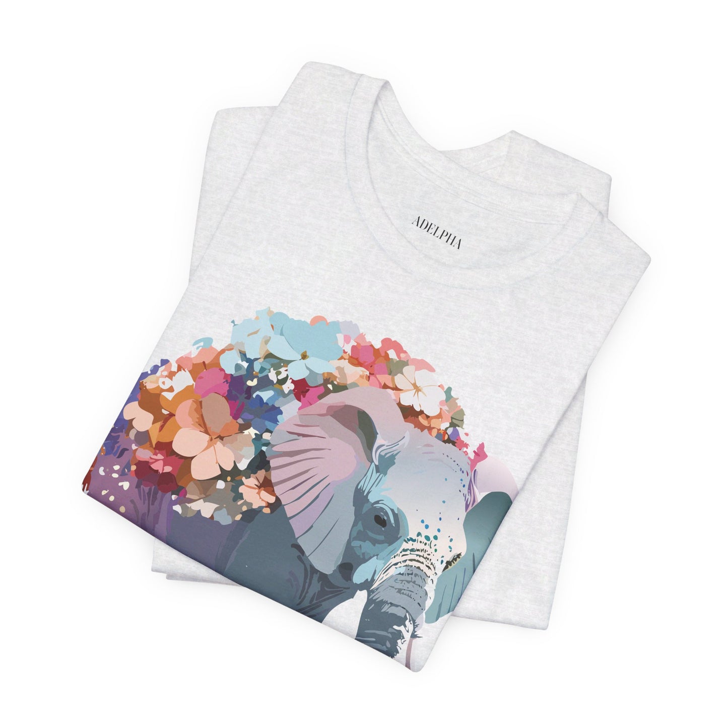 Natural Cotton Tee Shirt with Elephant Printify