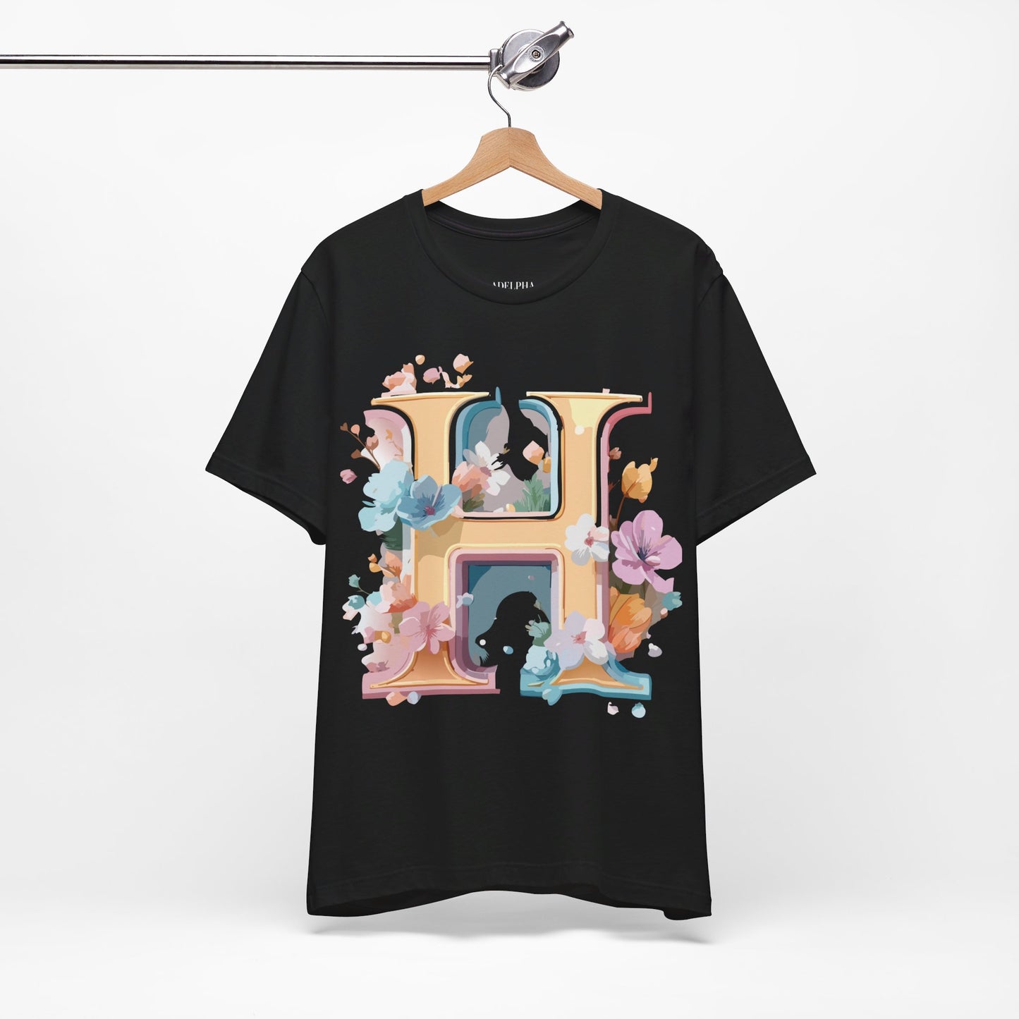 Natural Cotton Tee Shirt - Letters Collection - H Printify