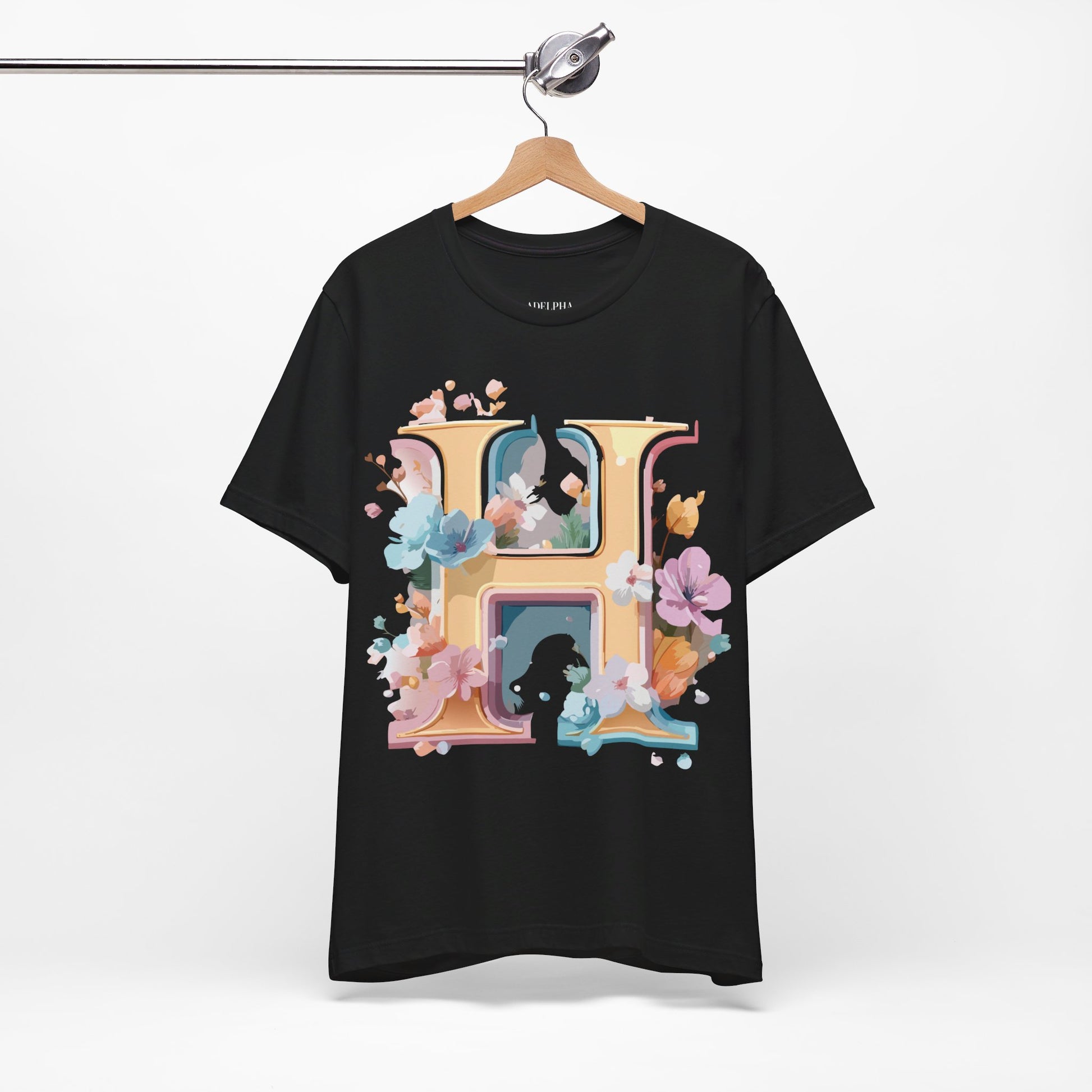 Natural Cotton Tee Shirt - Letters Collection - H Printify