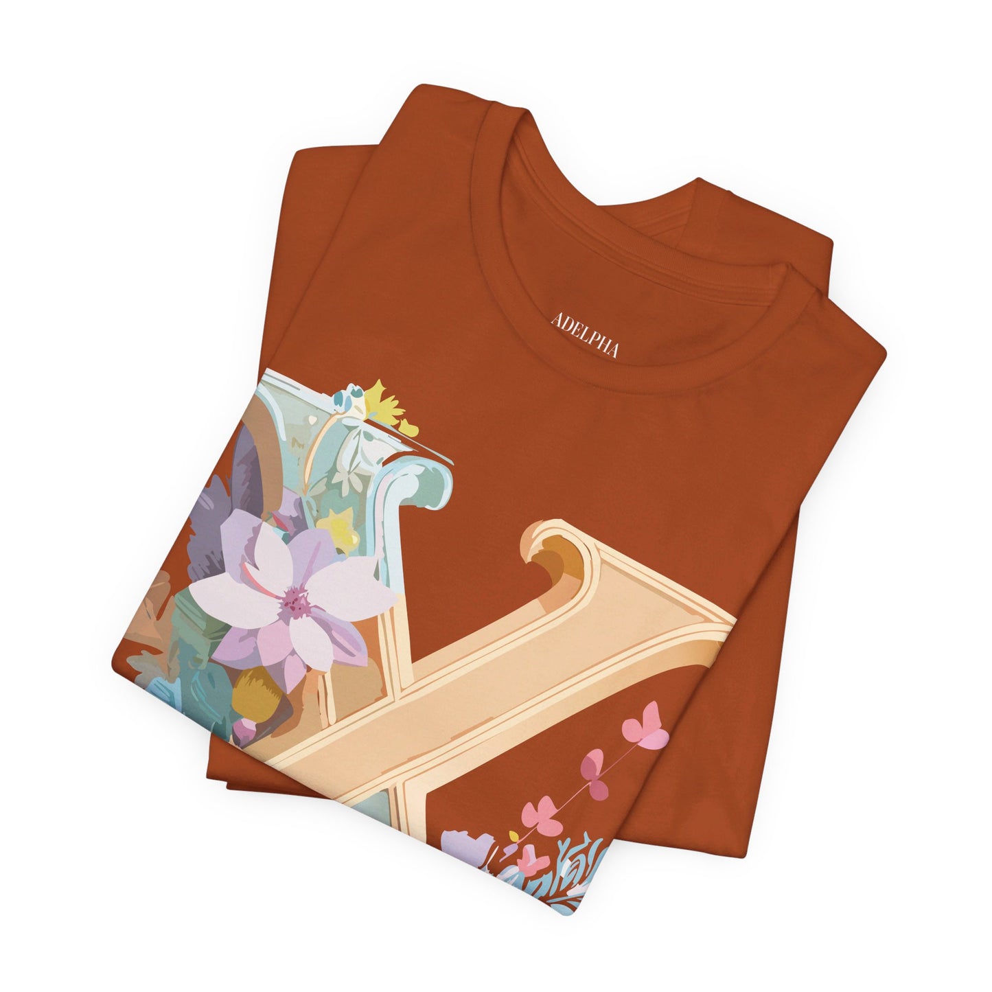 Natural Cotton Tee Shirt - Letters Collection - X Printify