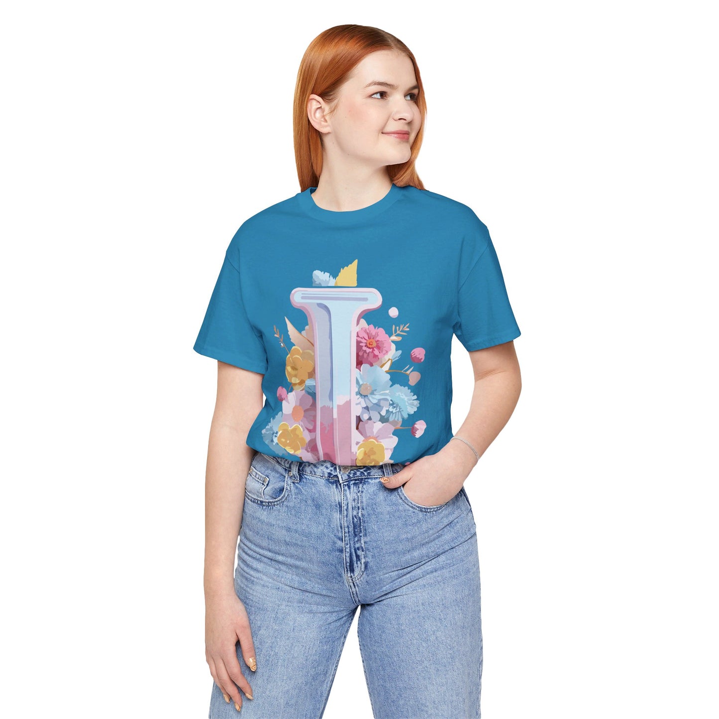 Natural Cotton Tee Shirt - Letters Collection - I Printify