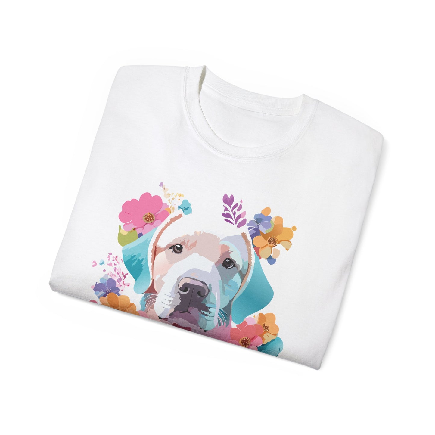 Animal Shirt, Tee Shirt with Animals, Floral Dog T-Shirt