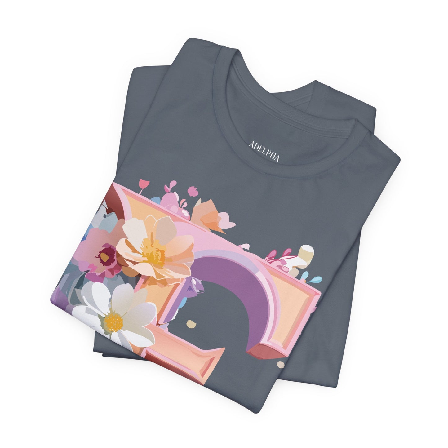 Natural Cotton Tee Shirt - Letters Collection - E Printify