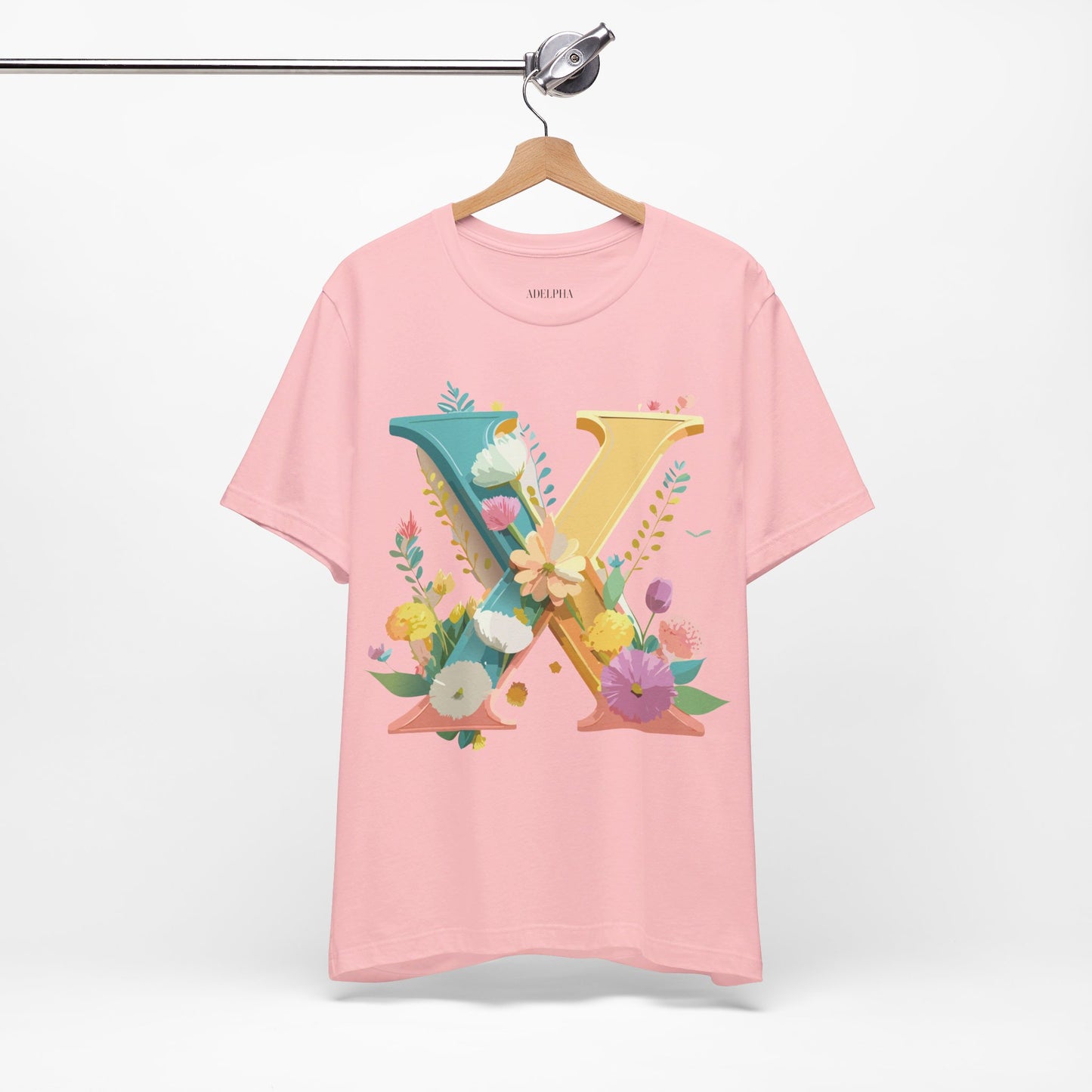 Natural Cotton Tee Shirt - Letters Collection - X Printify
