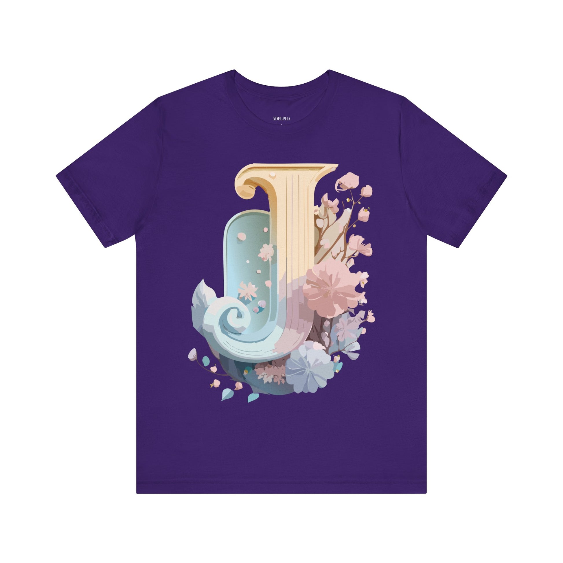 Natural Cotton Tee Shirt - Letters Collection - J Printify