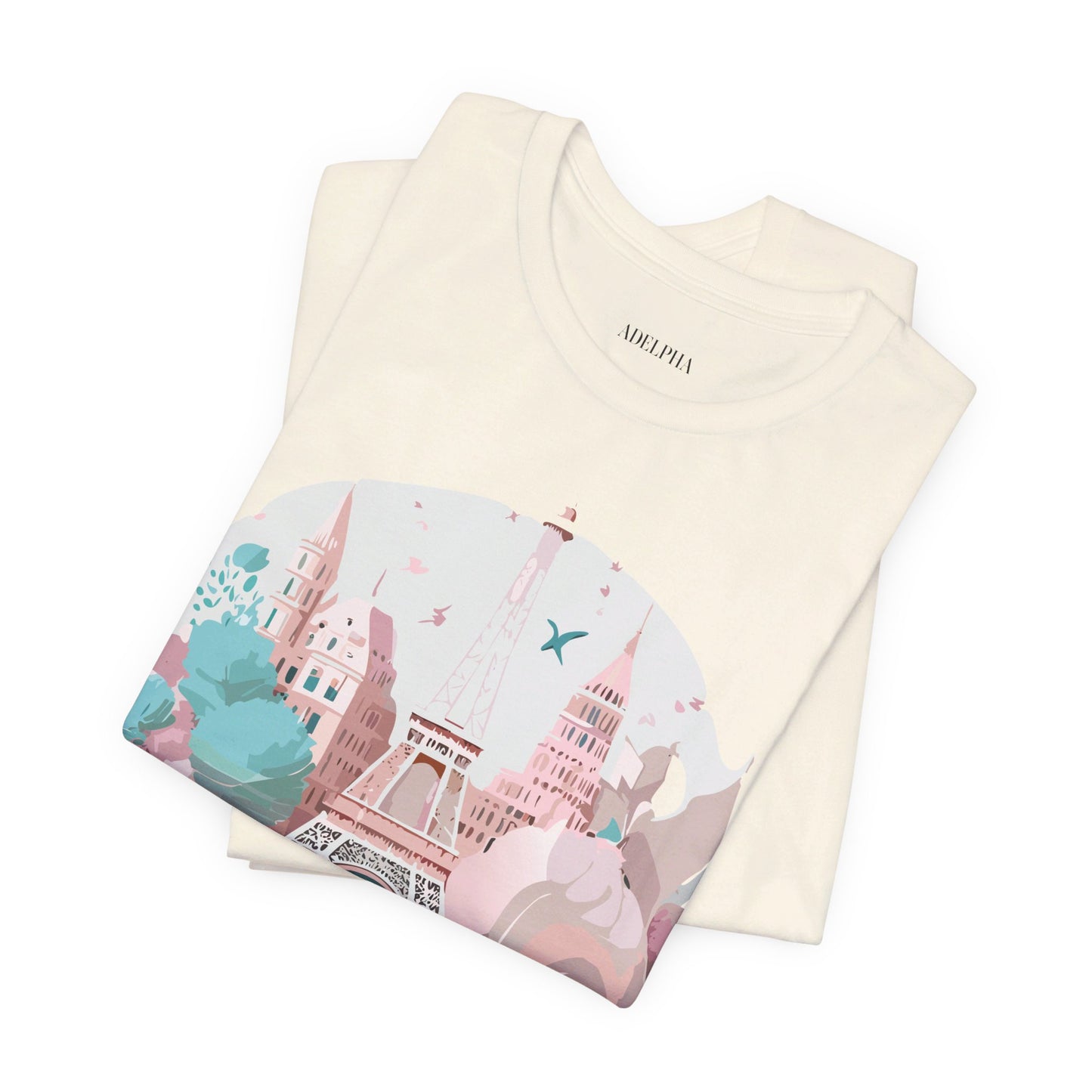 Natural Cotton Tee Shirt - Beautiful Places Collection - Paris Printify