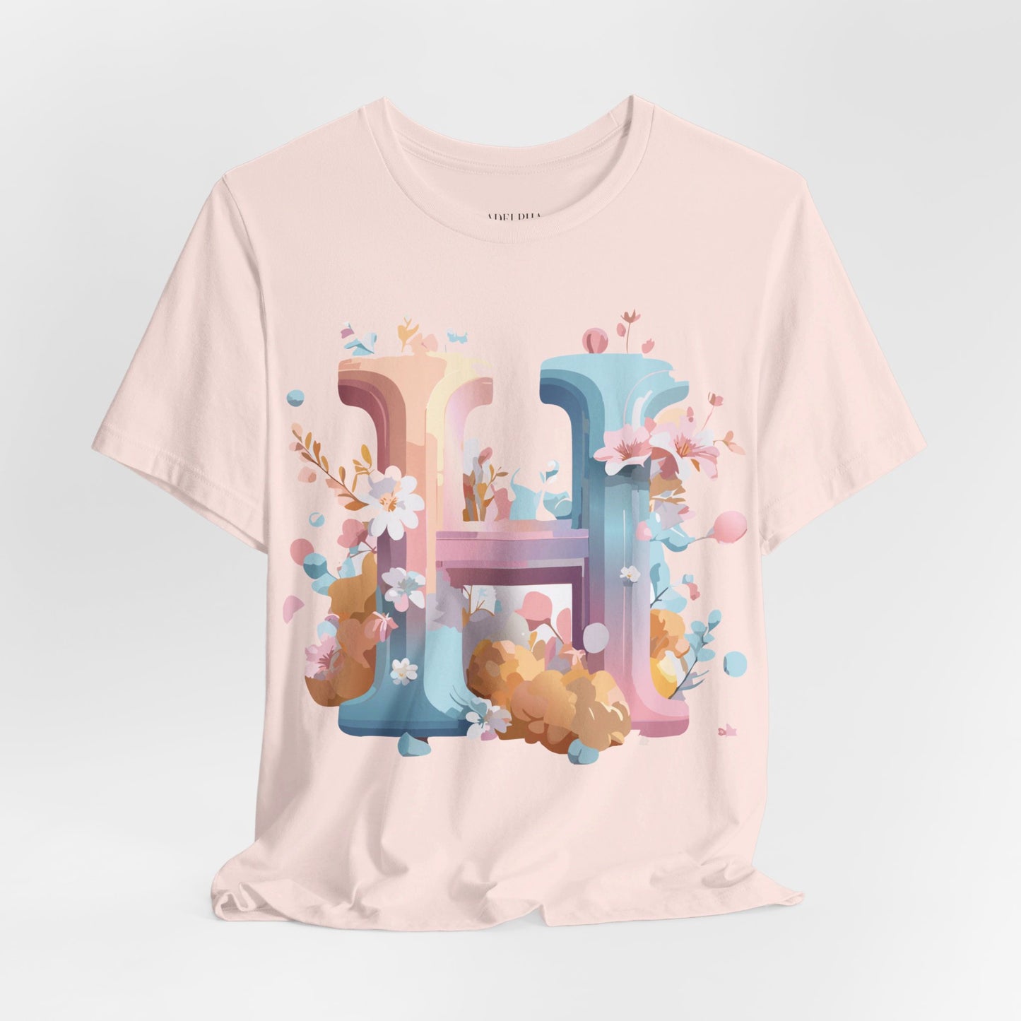 Natural Cotton Tee Shirt - Letters Collection - H Printify