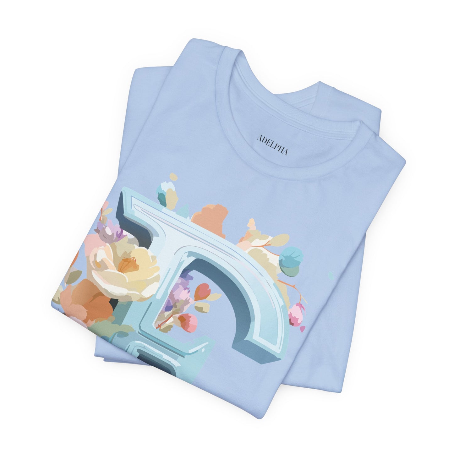 Natural Cotton Tee Shirt - Letters Collection - E Printify