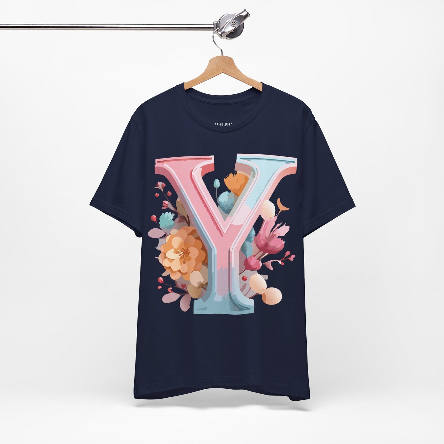 Natural Cotton Tee Shirt - Letters Collection - Y Printify