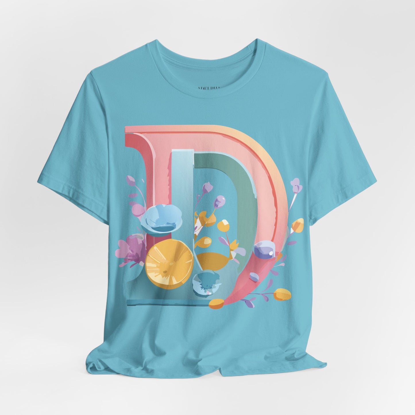 Natural Cotton Tee Shirt - Letters Collection - D Printify