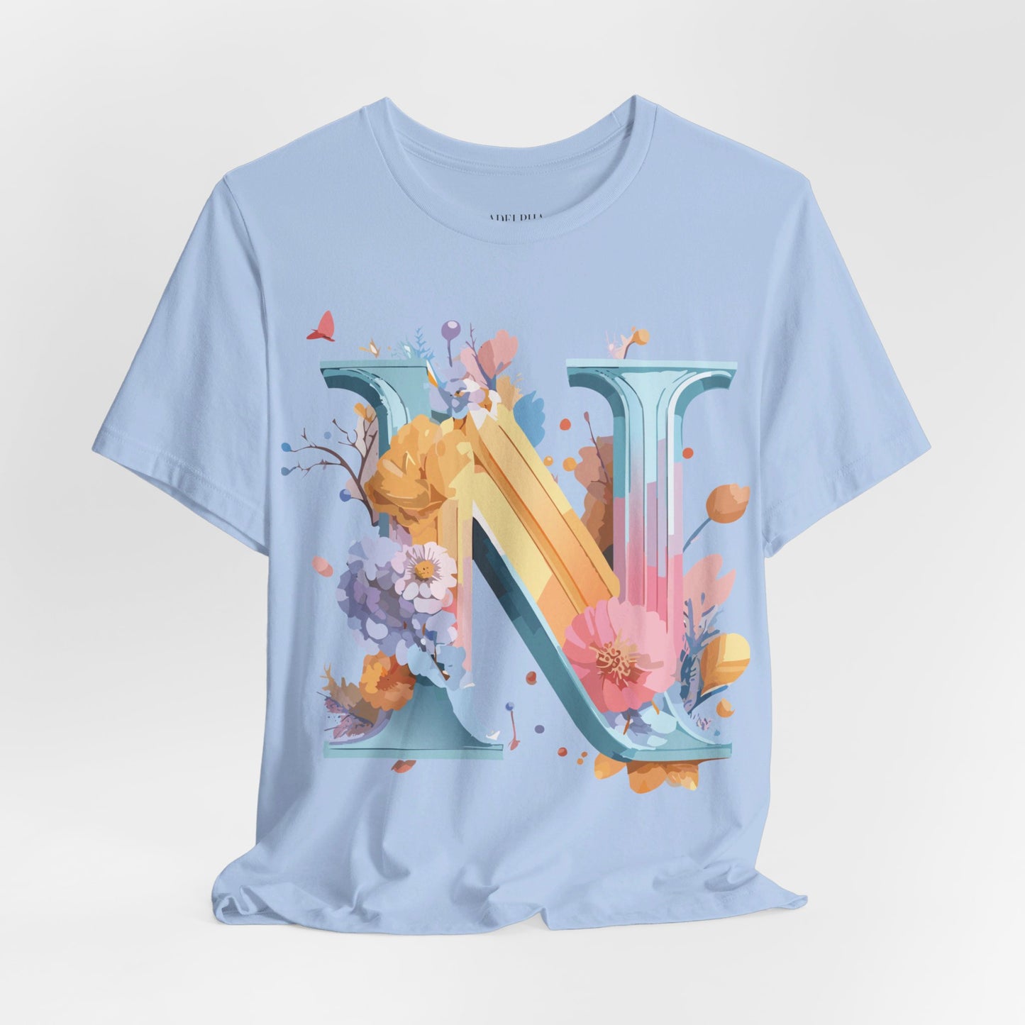 Natural Cotton Tee Shirt - Letters Collection - N Printify