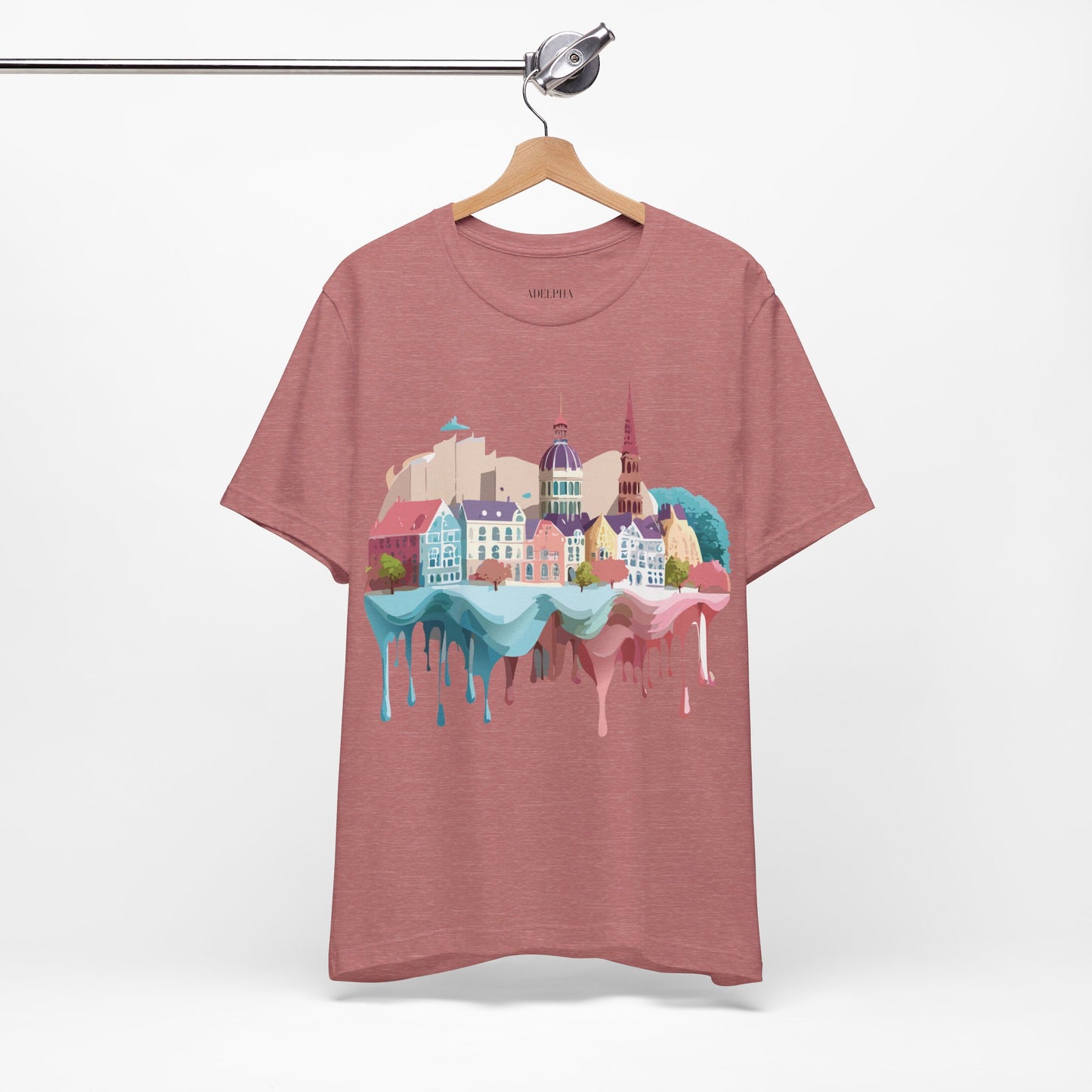 Natural Cotton Tee Shirt - Beautiful Places Collection - Warnemünde and Rostock - Germany Printify