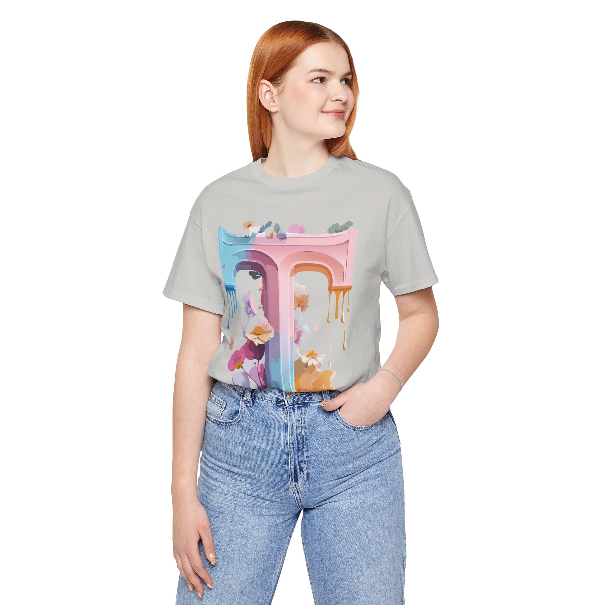 Natural Cotton Tee Shirt - Letters Collection - T Printify