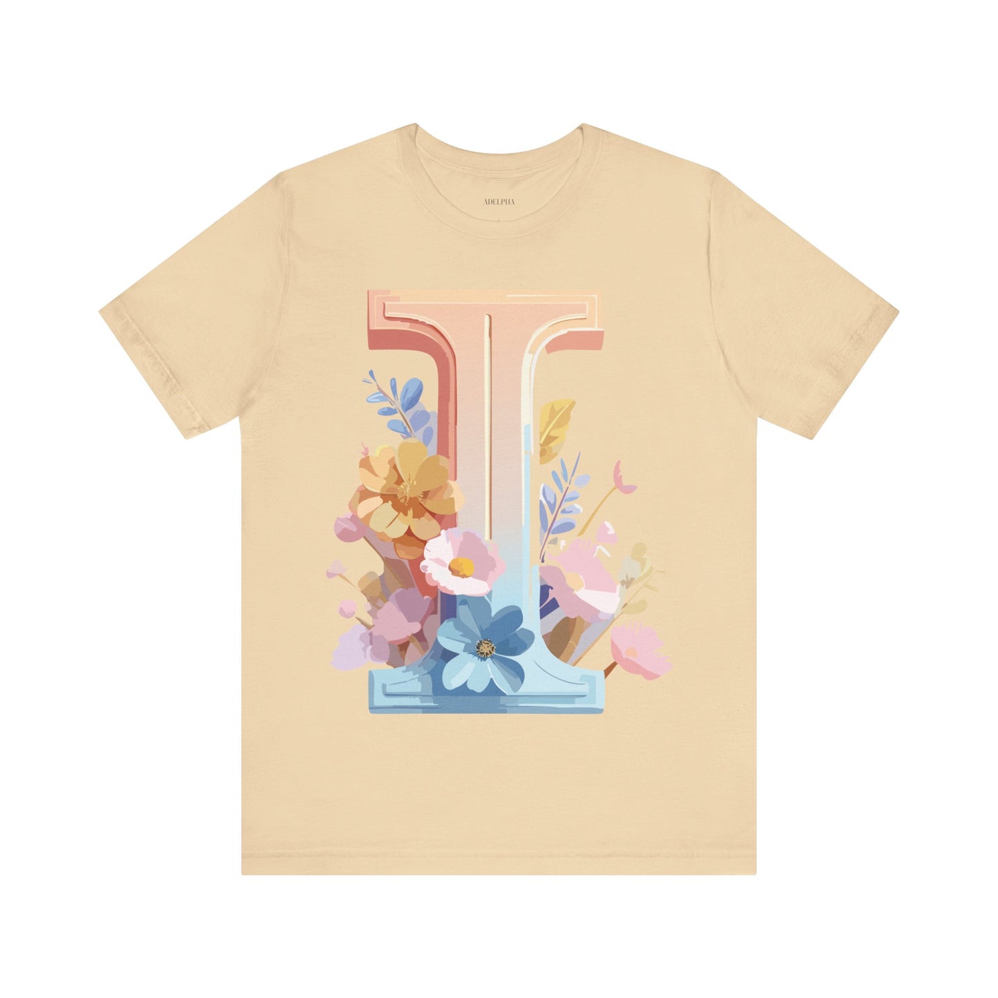 Natural Cotton Tee Shirt - Letters Collection - I Printify