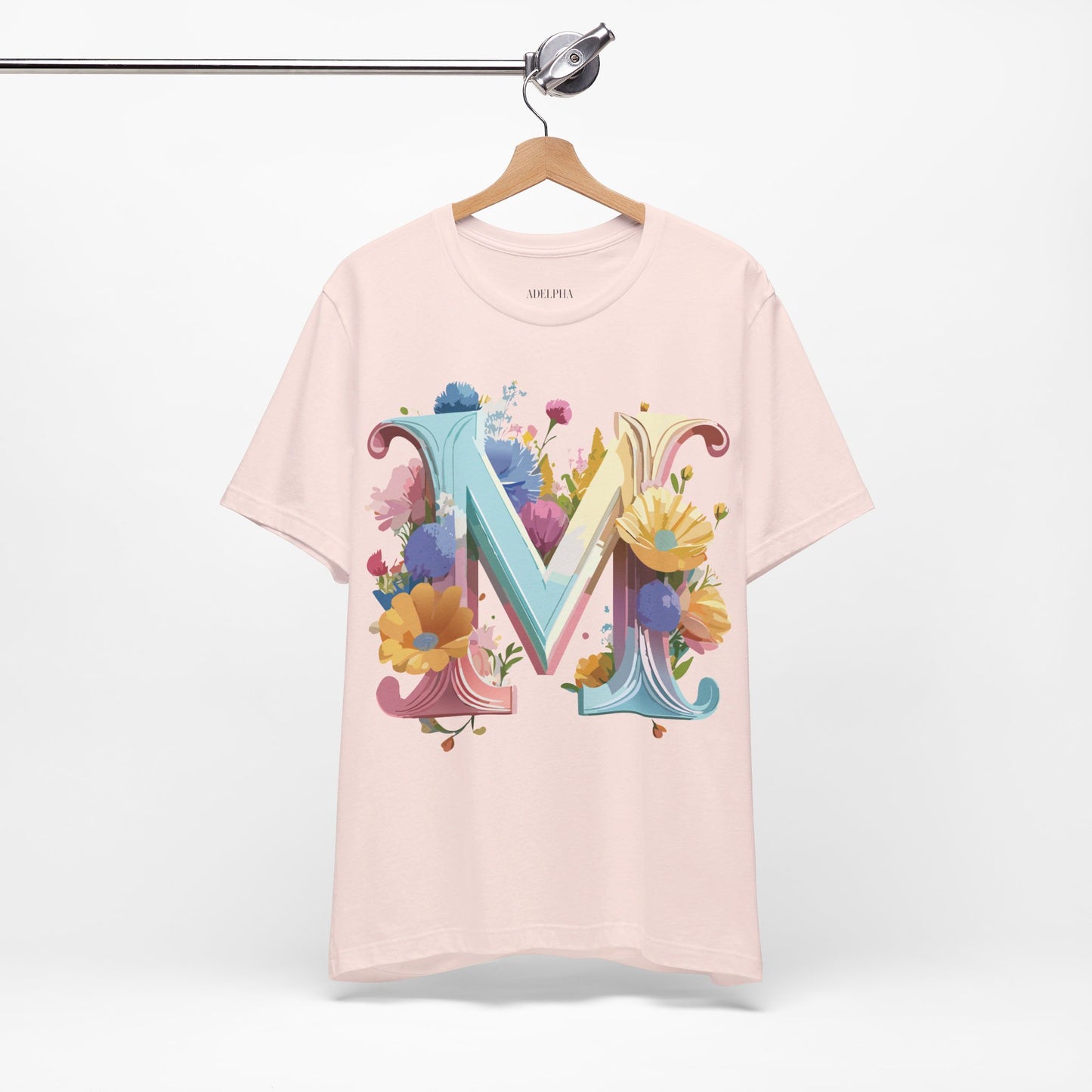 Natural Cotton Tee Shirt - Letters Collection - M Printify