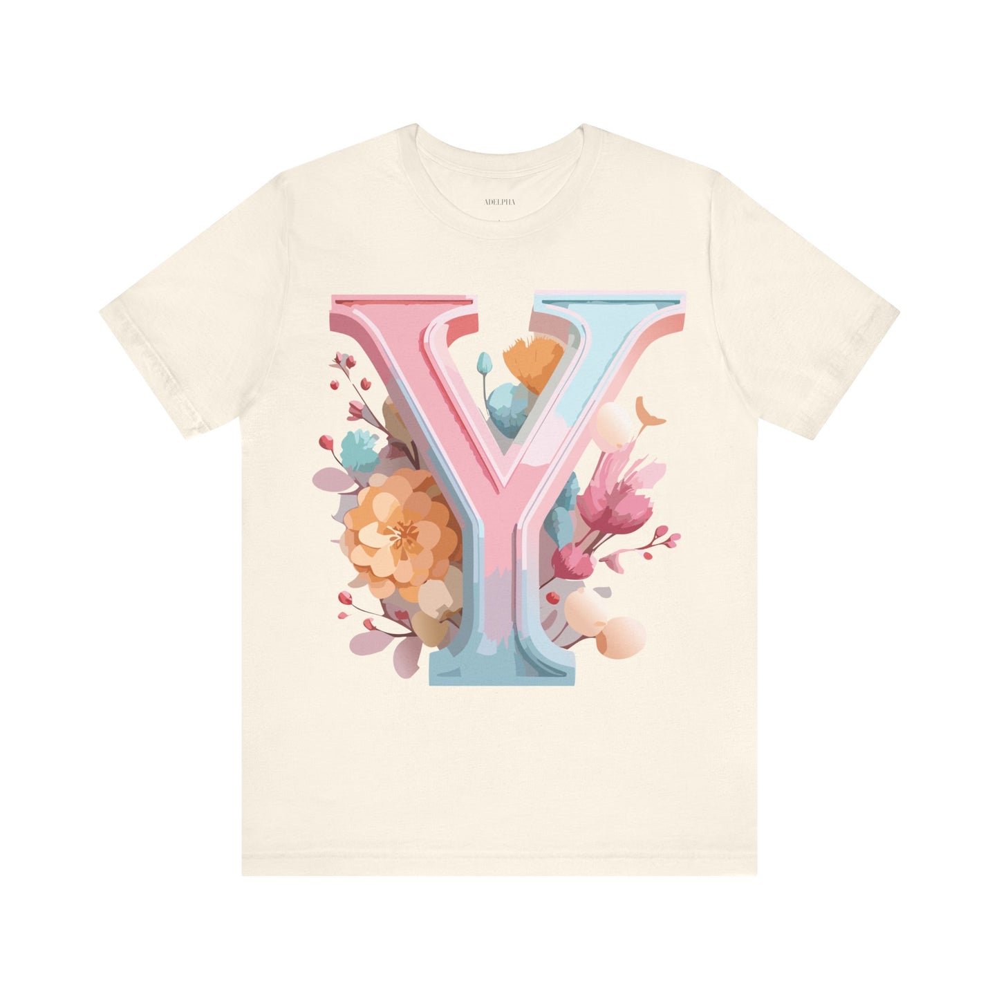 Natural Cotton Tee Shirt - Letters Collection - Y Printify