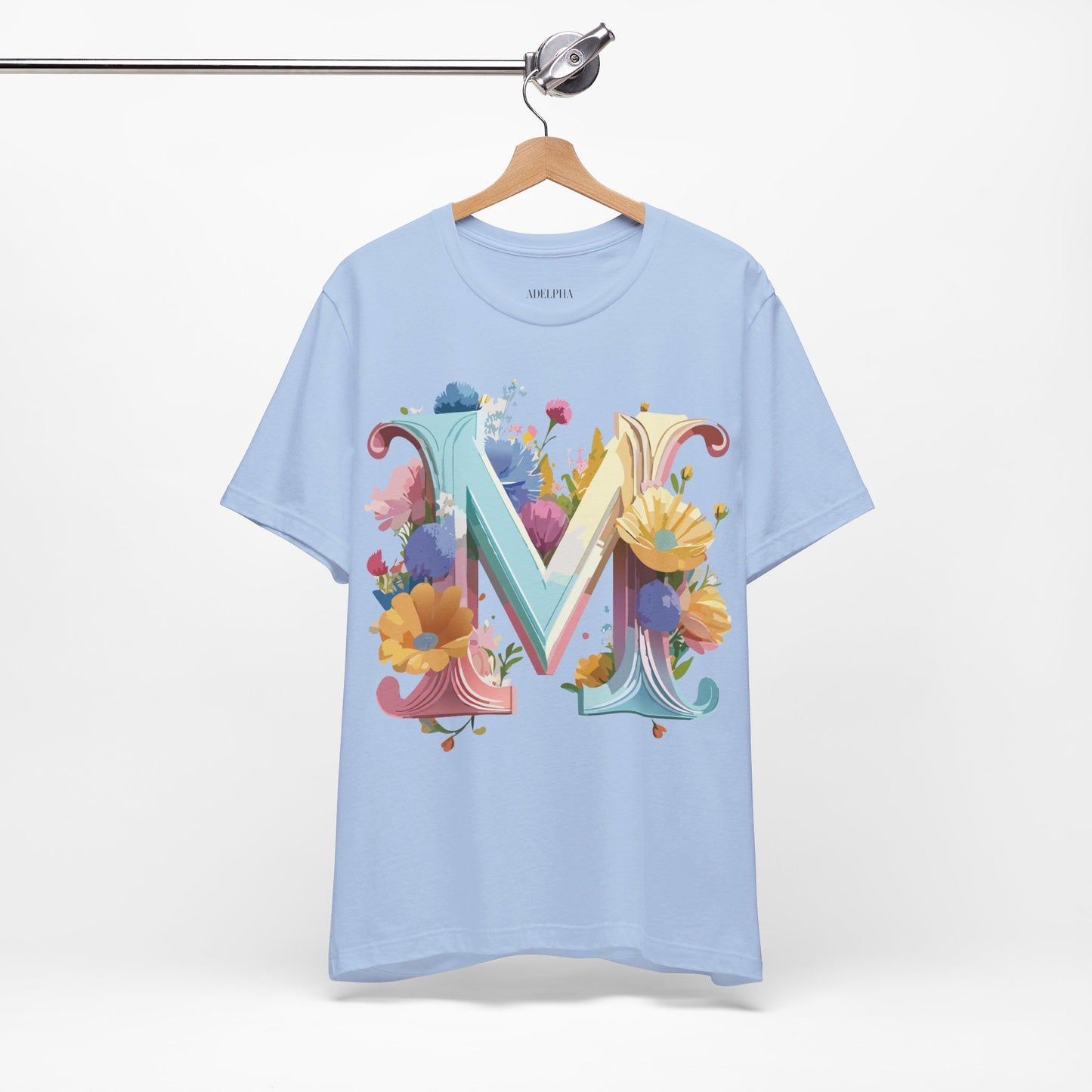 Natural Cotton Tee Shirt - Letters Collection - M Printify