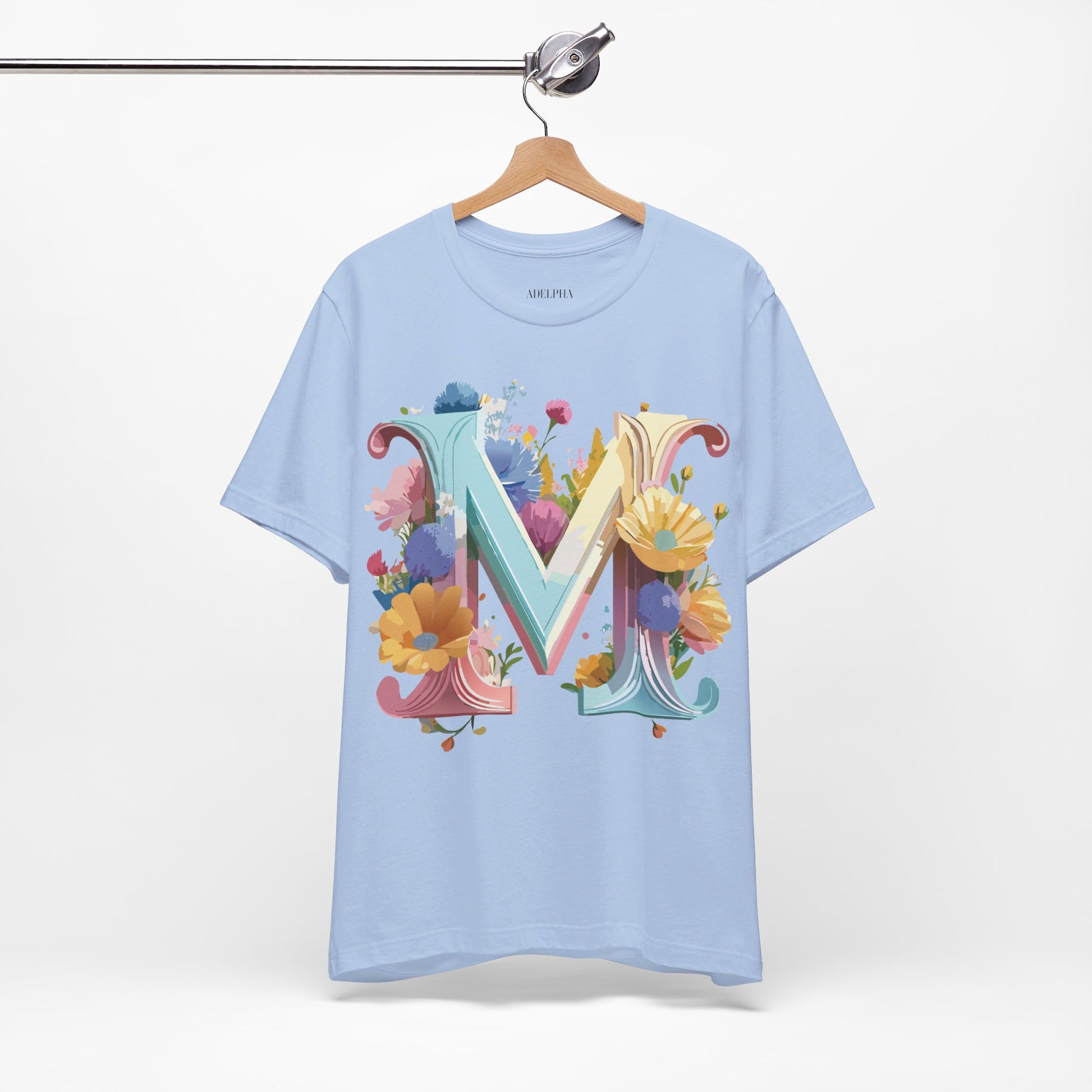 Natural Cotton Tee Shirt - Letters Collection - M Printify