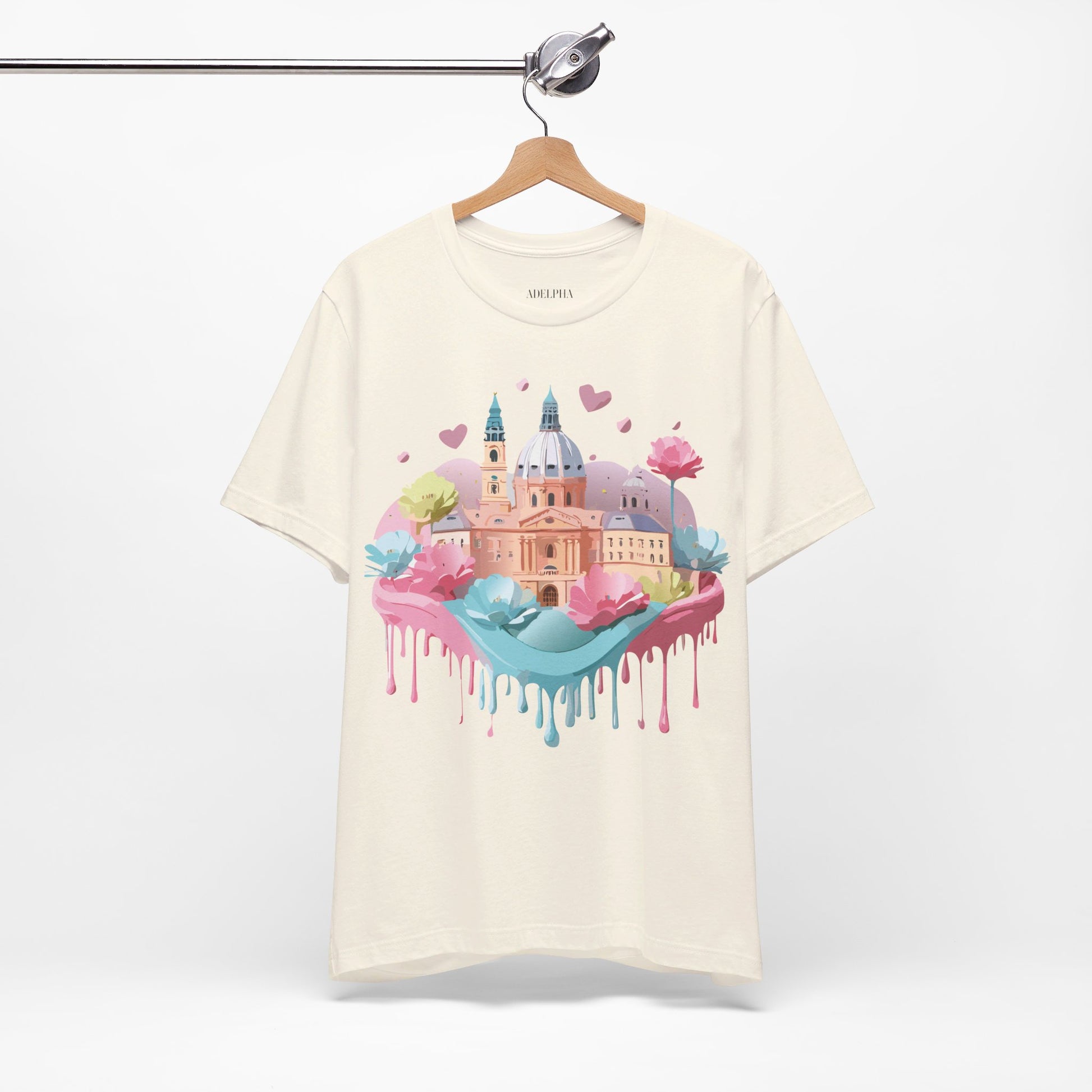 Natural Cotton Tee Shirt - Beautiful Places Collection - Prague Printify