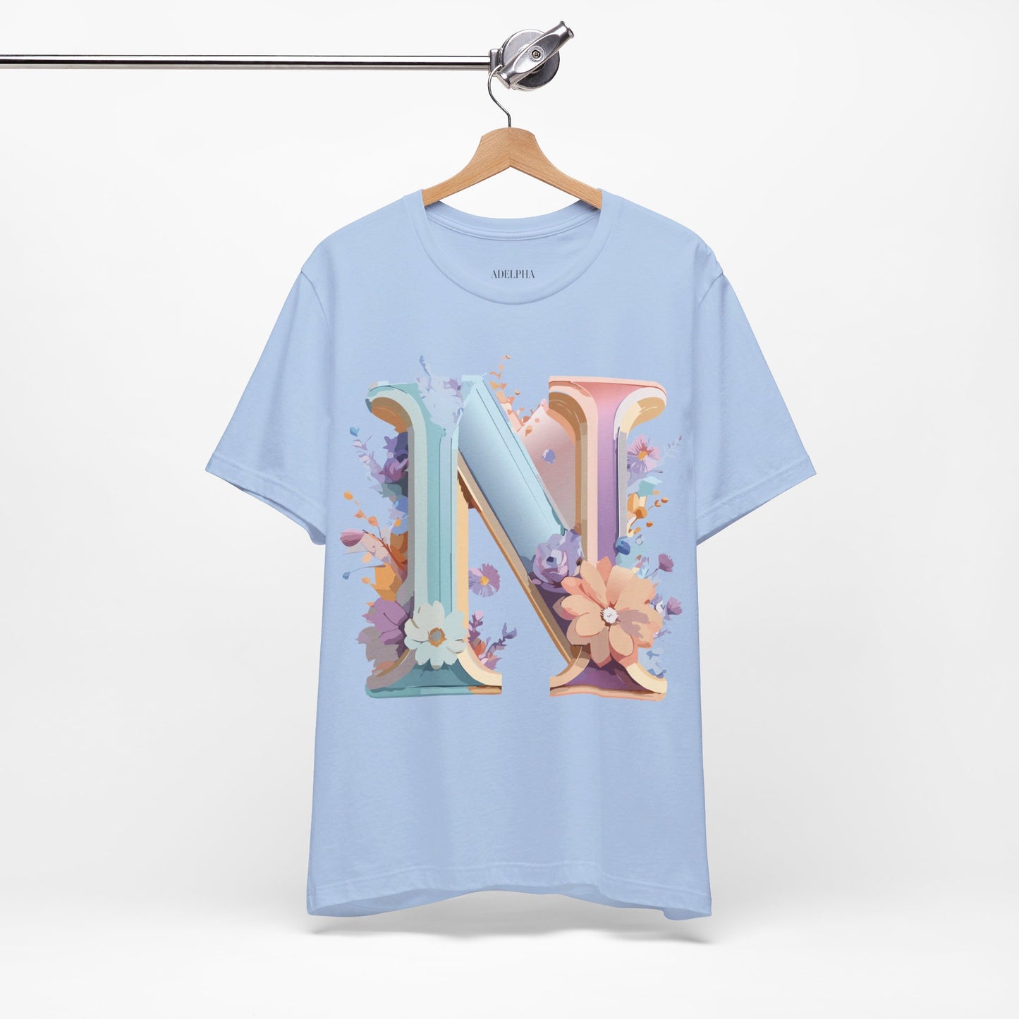 Natural Cotton Tee Shirt - Letters Collection - N Printify