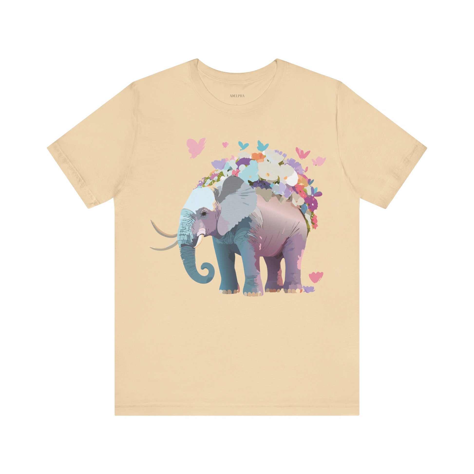 Natural Cotton Tee Shirt with Elephant Printify