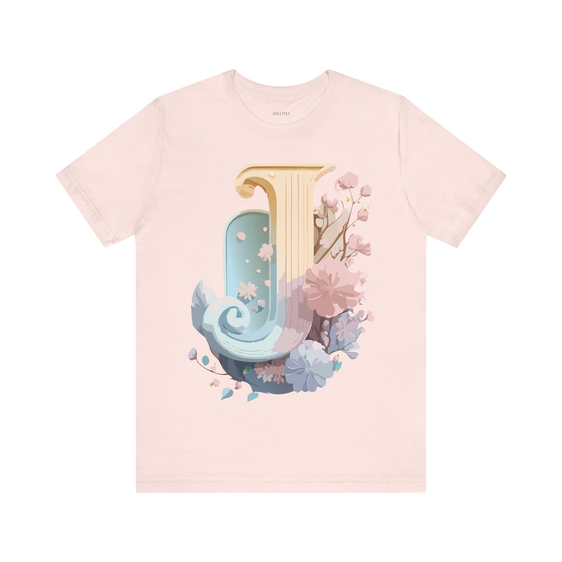 Natural Cotton Tee Shirt - Letters Collection - J Printify