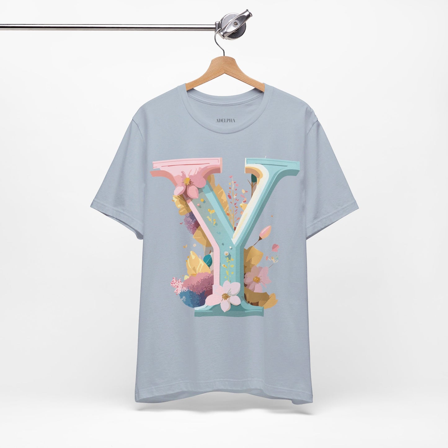 Natural Cotton Tee Shirt - Letters Collection - Y Printify