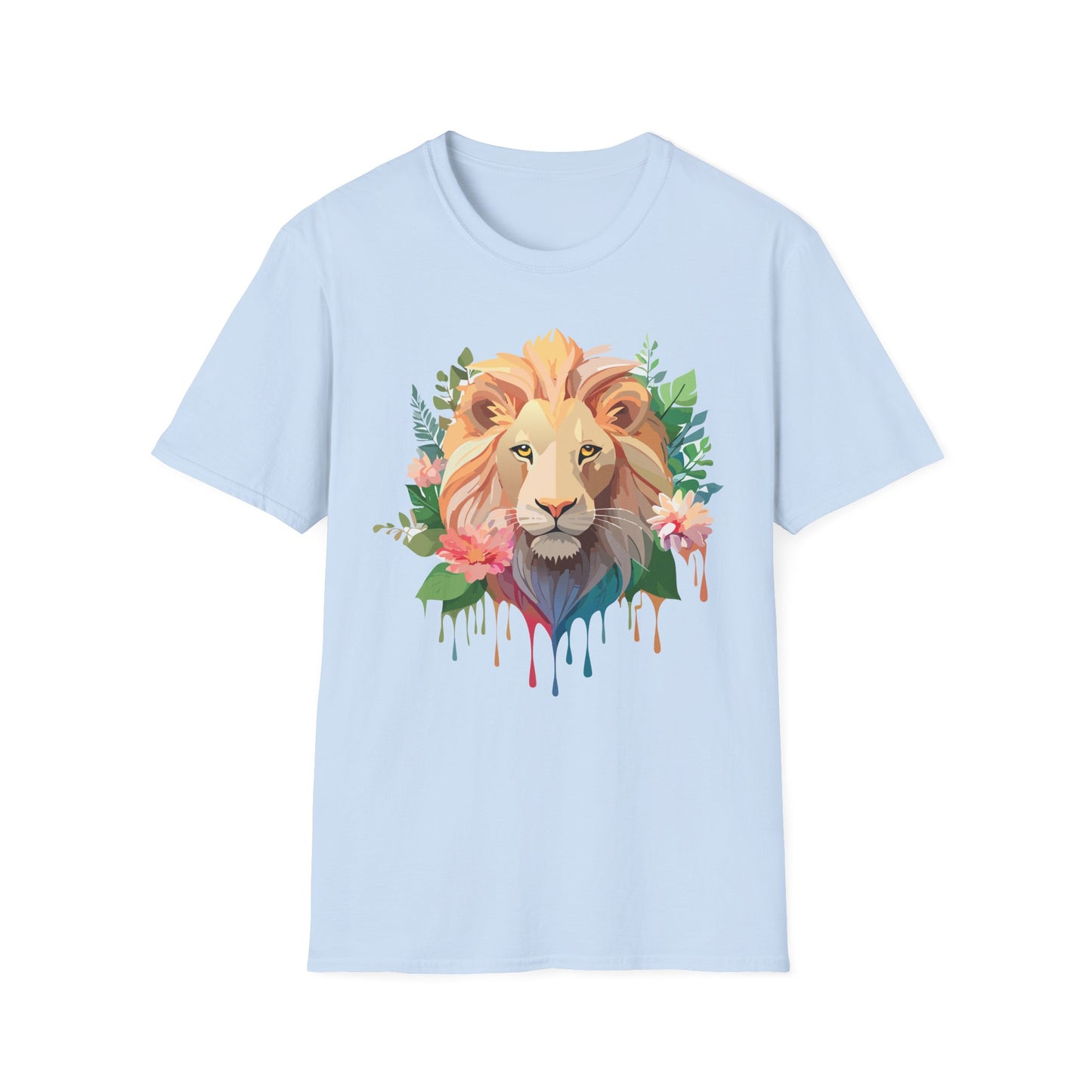 Lion Shirt, Shirt with Lion, Floral Lion Tee, Shirt with Animals