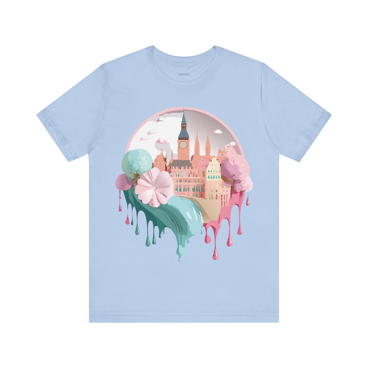 Natural Cotton Tee Shirt - Beautiful Places Collection - Prague Printify