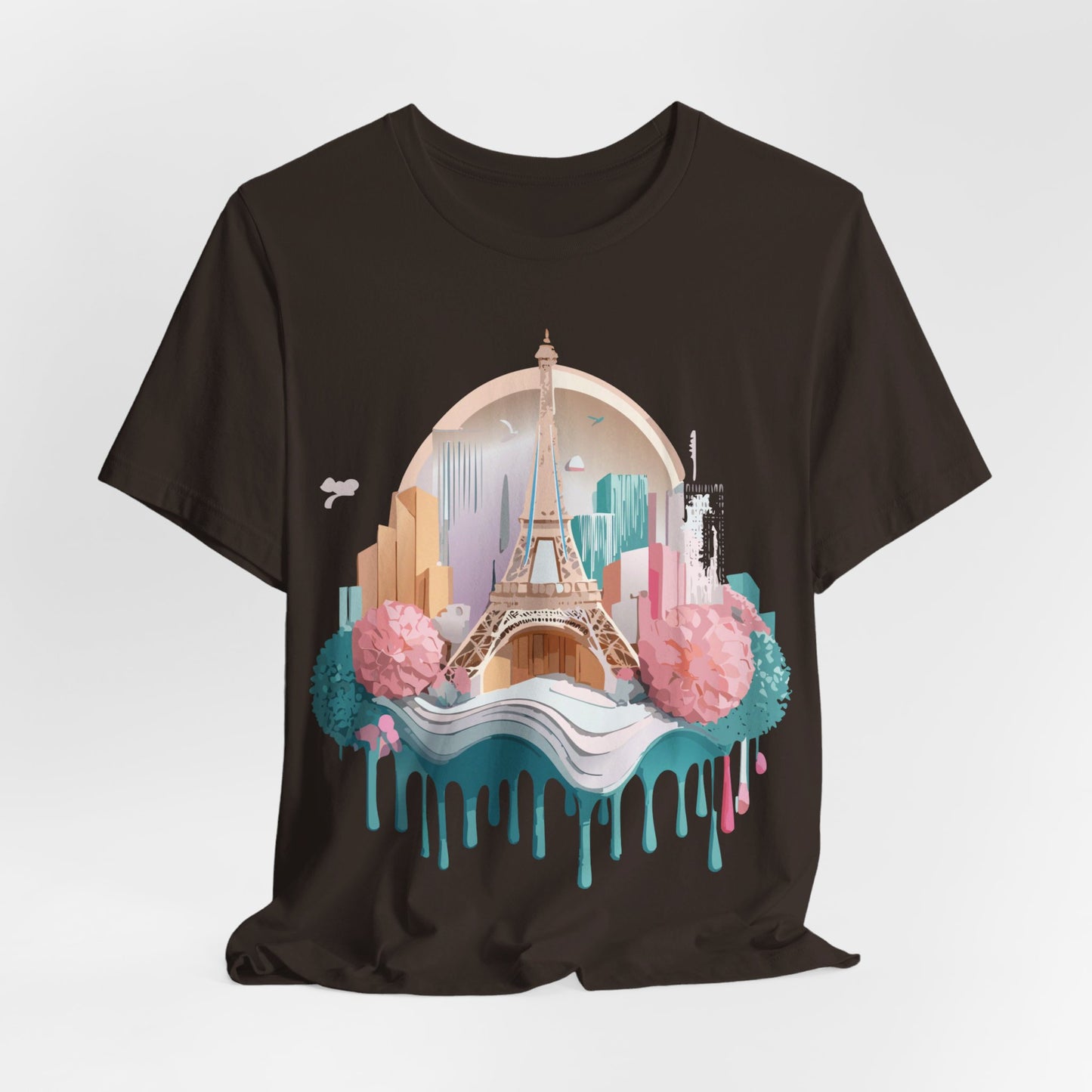 Natural Cotton Tee Shirt - Beautiful Places Collection - Paris Printify