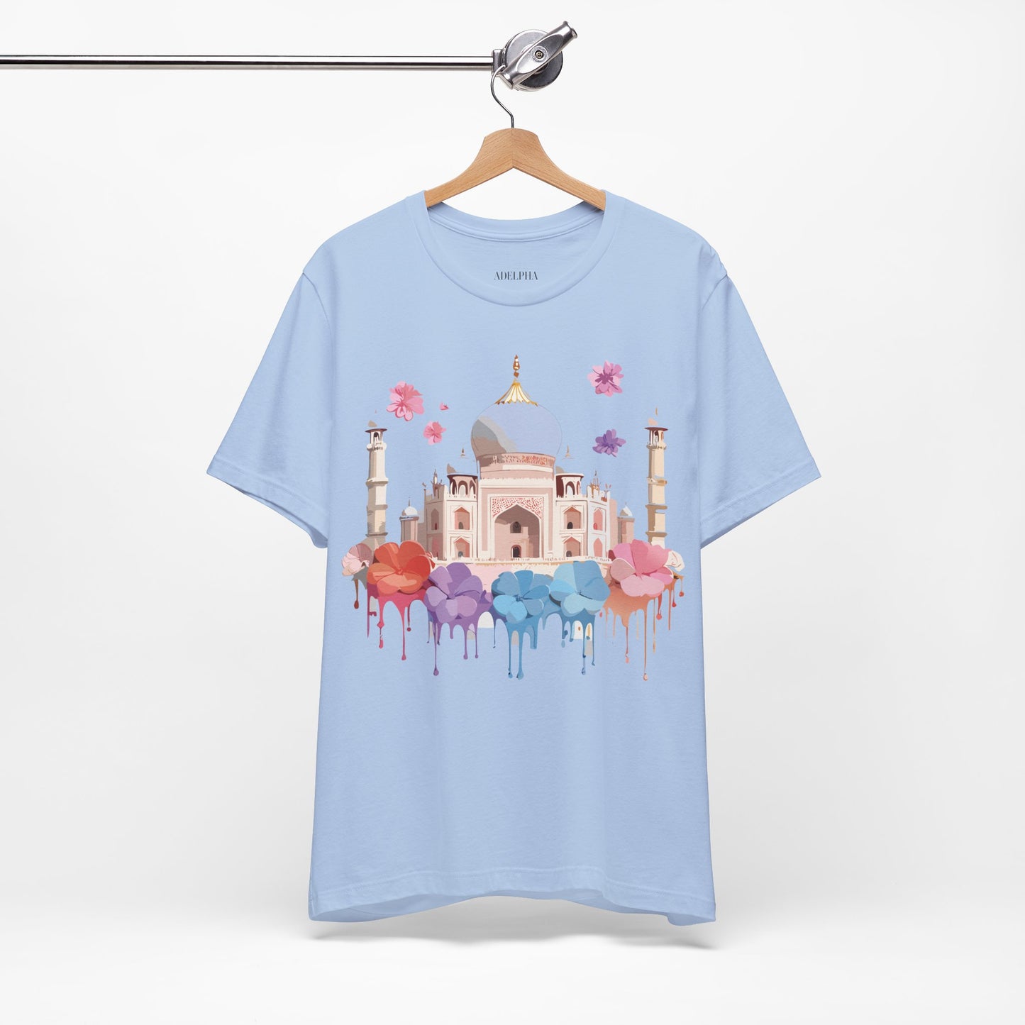 Natural Cotton Tee Shirt - Taj Mahal, India Printify