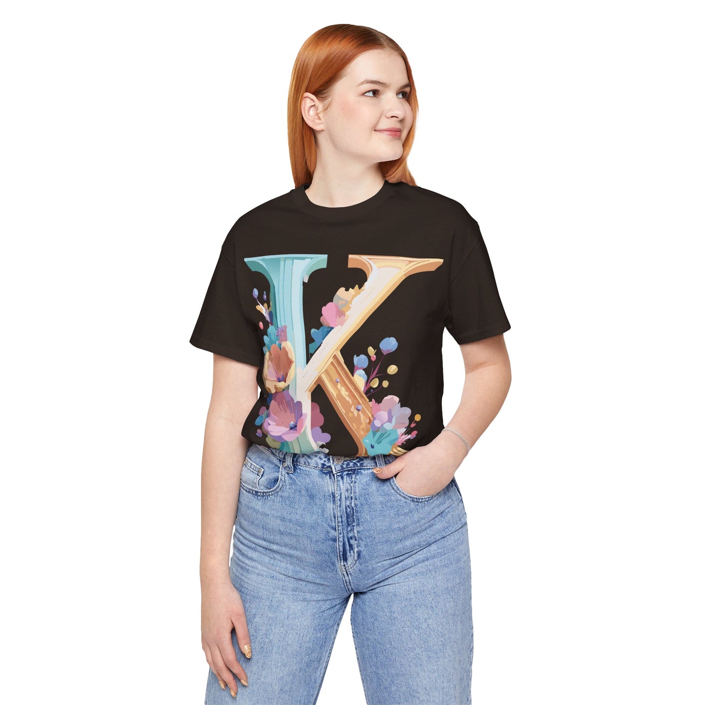Natural Cotton Tee Shirt - Letters Collection - K Printify