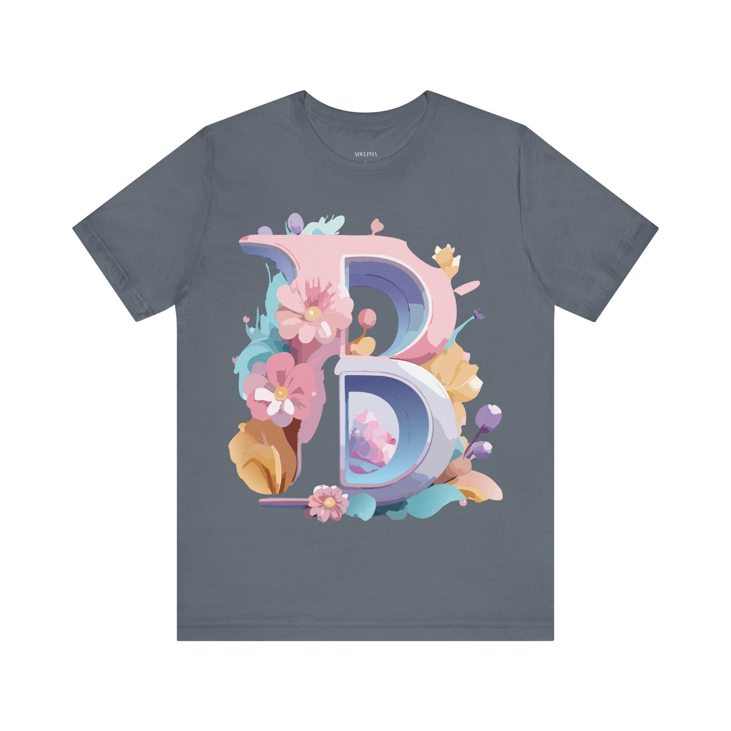 Natural Cotton Tee Shirt - Letters Collection - B Printify